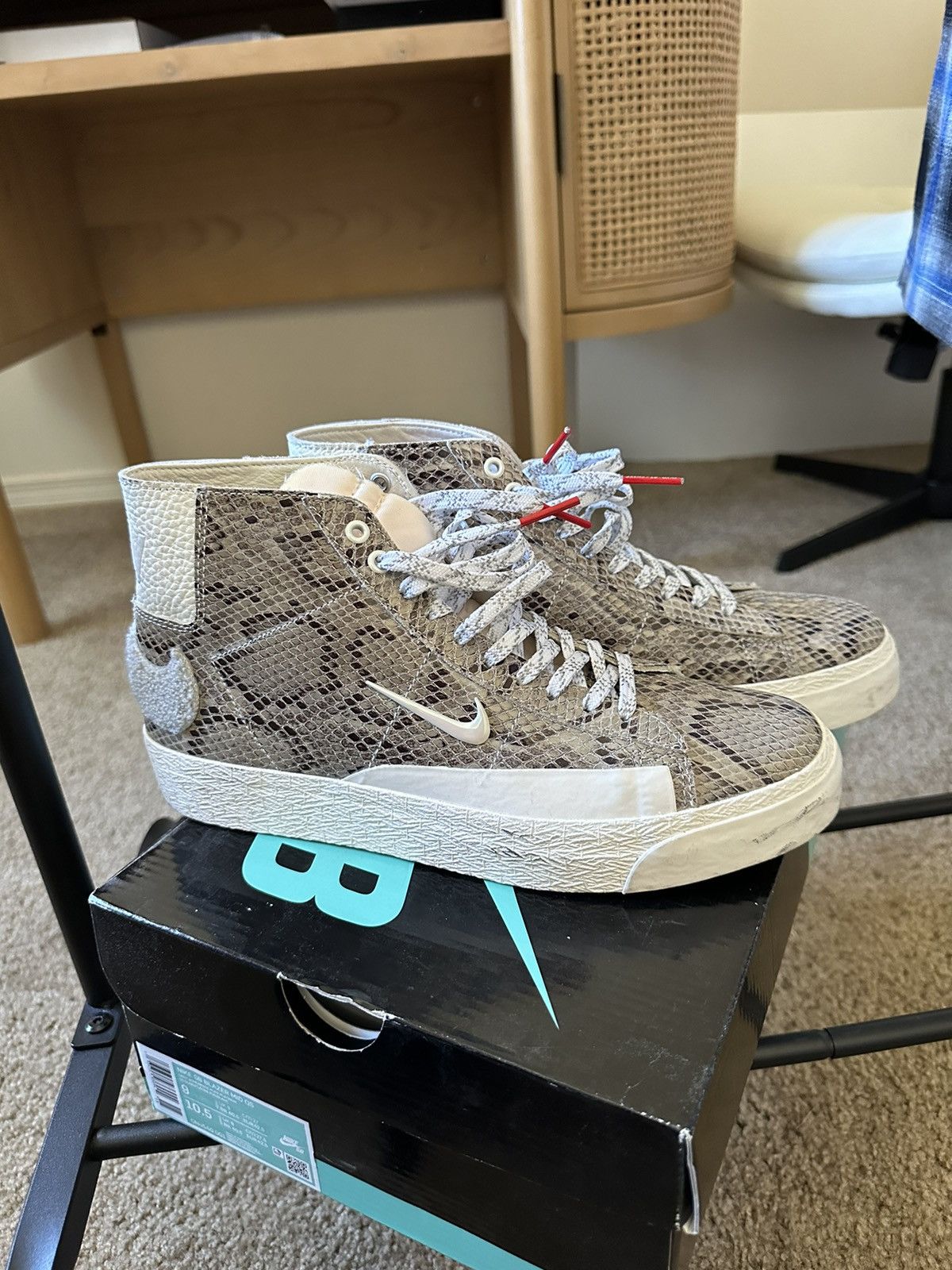 image of Nike Blazer X Soulland Shoes in Light Bone, Men's (Size 9)