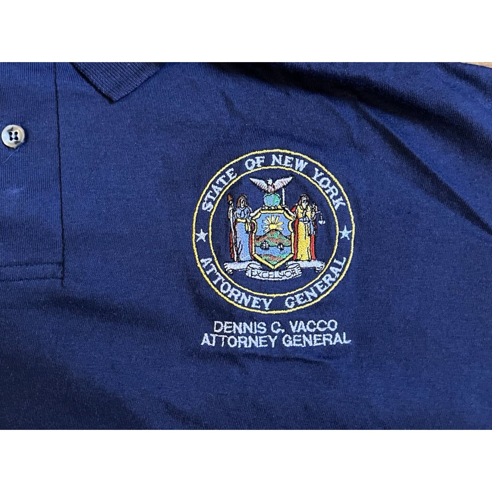 Hanes VINTAGE New York Attorney General Polo Shirt Men’s 2XL Blue Polo Shirt Mens 2XL 90s City Retro Logo Embroidered Hanes Activewear Shirt Size US XXL / EU 58 / 5 - 3 Thumbnail