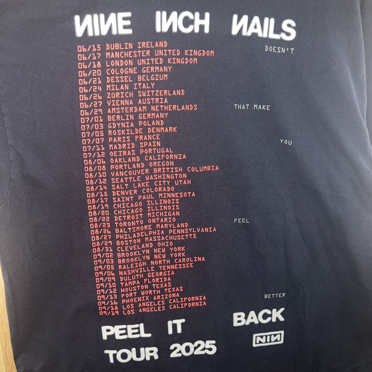 Band Tees NINE INCH NAILS PEEL IT BACK TOUR COTTON BAND TEE SHIRT Size US XXL / EU 58 / 5 - 5 Thumbnail