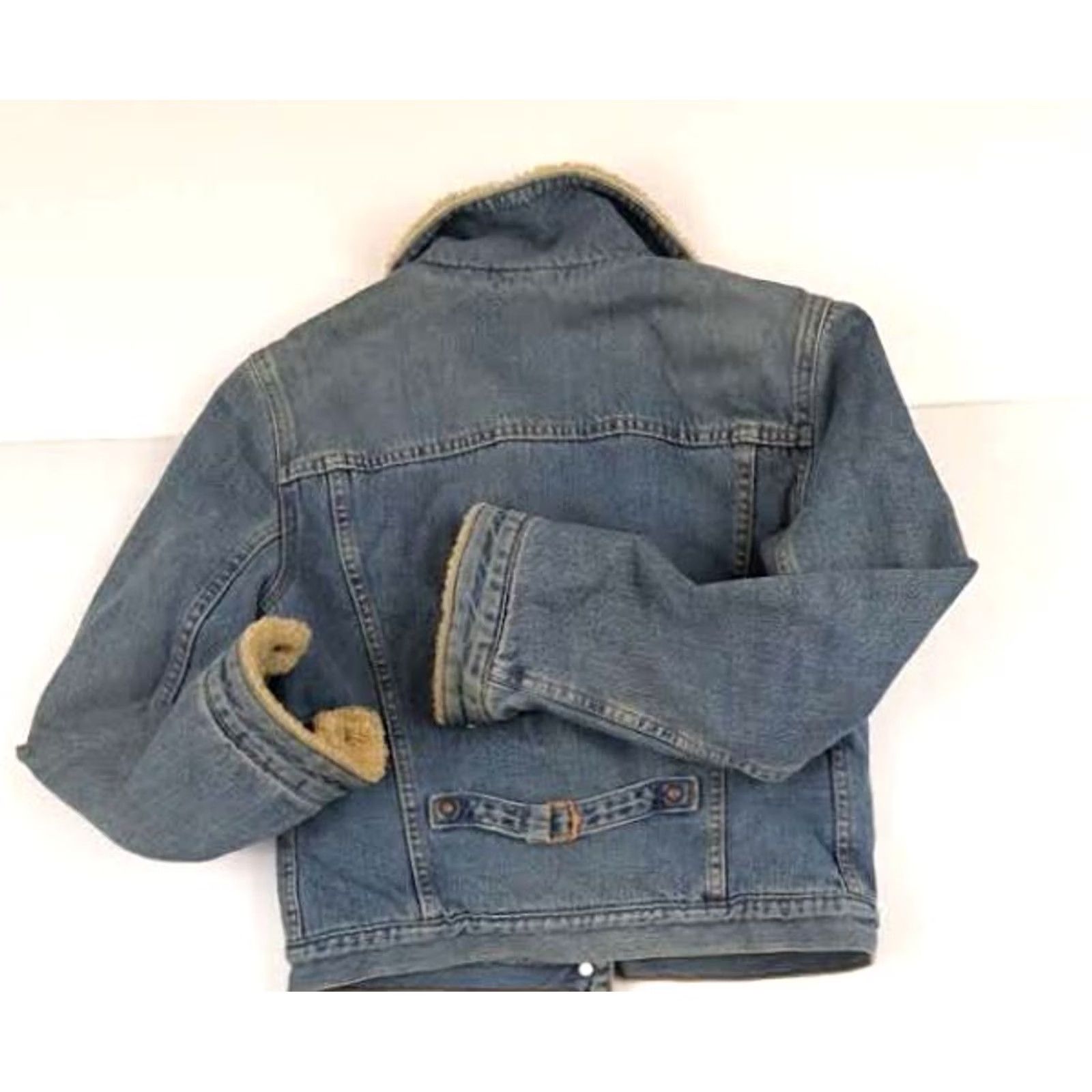 Vintage VINTAGE Levi’s Woman-Junior Medium Sherpa Lined Blue Jeans Jacket Shirt Jacket Women Juniors Bomber Western Outdoor Wear 80s Size 32" / US 10 / IT 46 - 7 Thumbnail