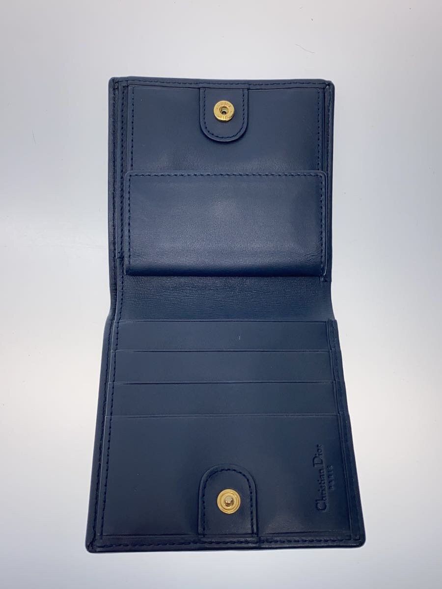 Dior Dior Monogram Canvas Bi-Fold Wallet Blue Size ONE SIZE - 4 Thumbnail