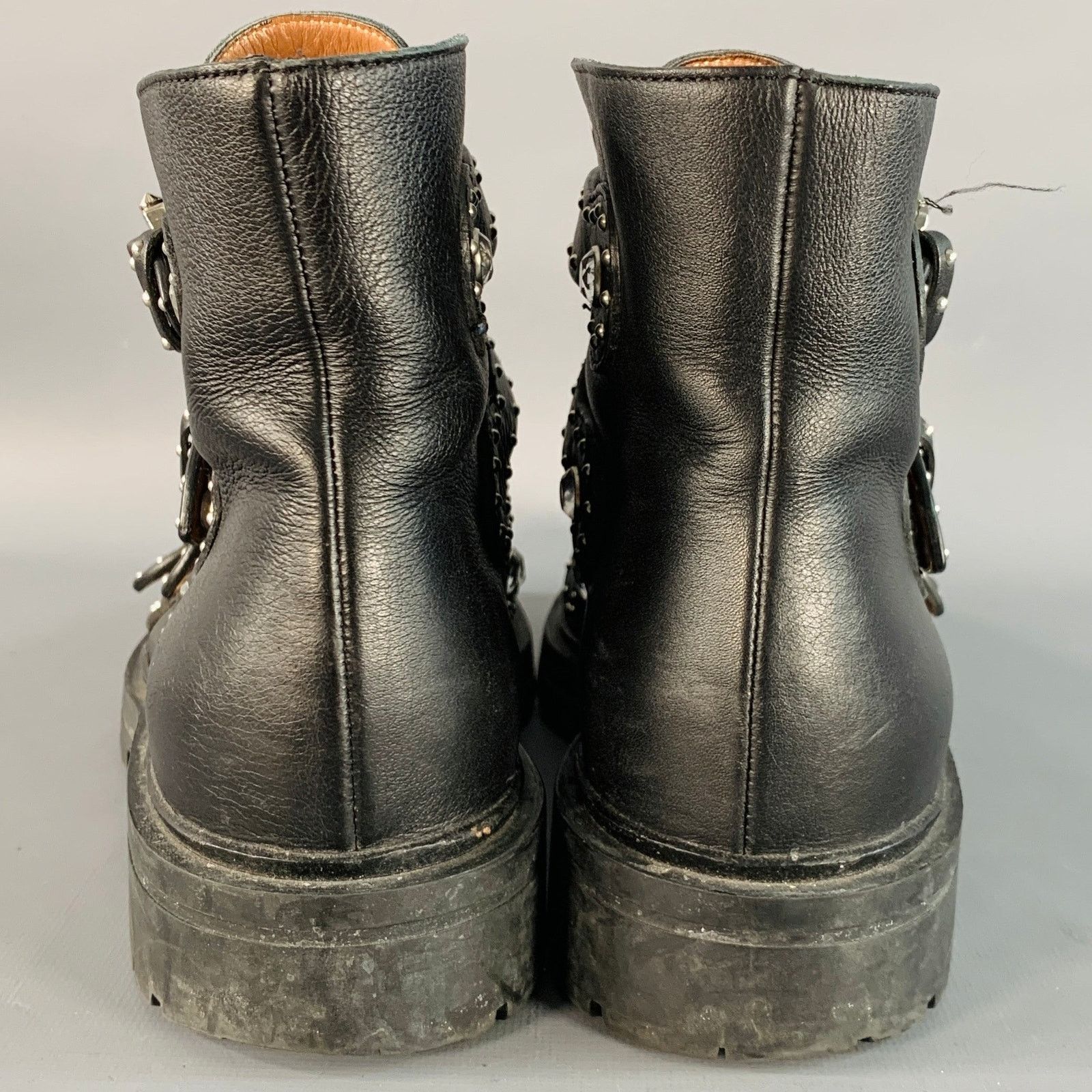 Givenchy GIVENCHY Size 8 Black Studded Leather Belted Ankle Boots Size US 8 / IT 38 - 3 Thumbnail