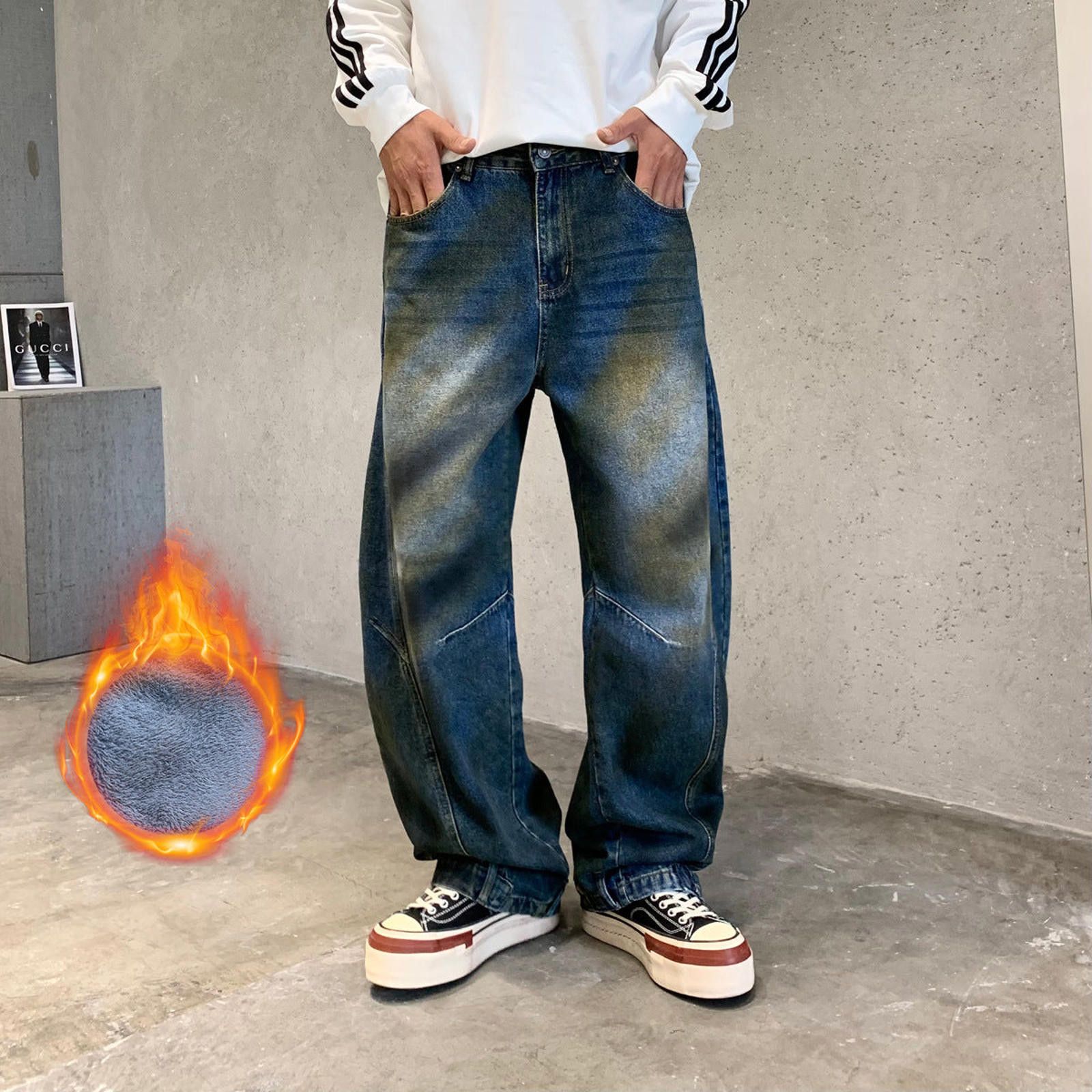 Vintage Loose Fit Baggy Denim Jeans Size US 30 / EU 46 - 2 Thumbnail
