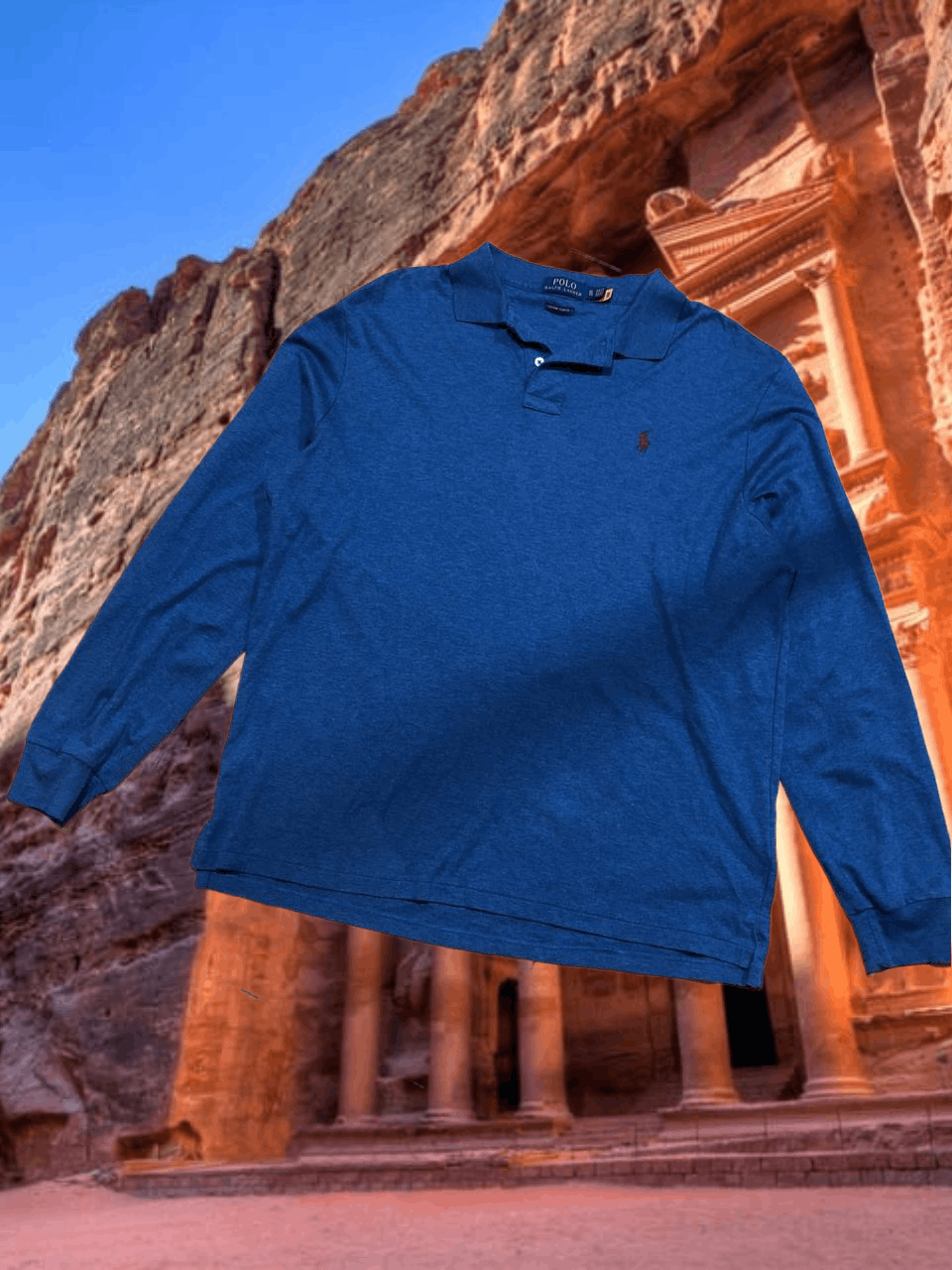 Polo Ralph Lauren Y2K Long Sleeve blue Polo Ralph Lauren Vintage Size US XL / EU 56 / 4 - 1 Thumbnail