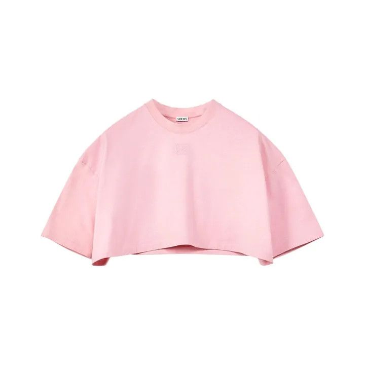 Loewe Loewe Pink Cropped Logo T-Shirt Size XS / US 0-2 / IT 36-38 - 1 Thumbnail