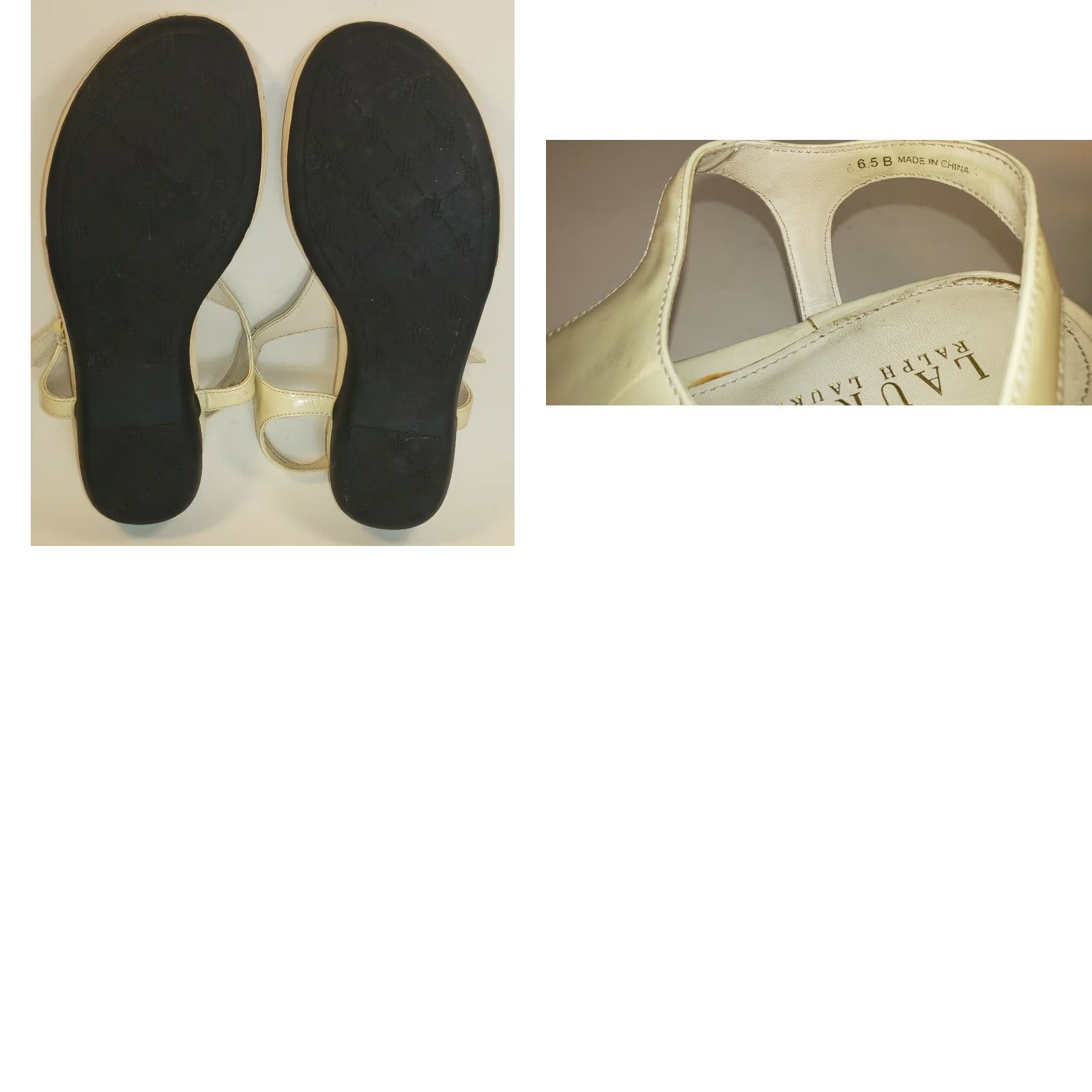 Ralph Lauren Ralph Lauren Sandal Women's Size 6.5B Ivory Leather Slingback Toe Post Size US 7 / IT 37 - 8 Thumbnail
