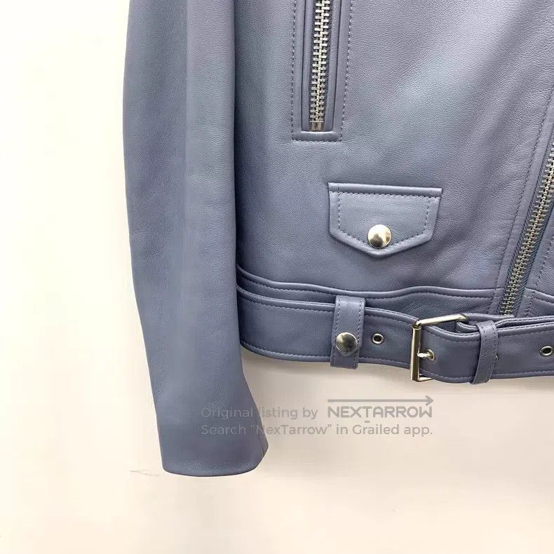 Acne Studios Acne Studios Blue sheepskin leather collar zip long sleeve Size XXS / US 00 / IT 34 - 4 Thumbnail