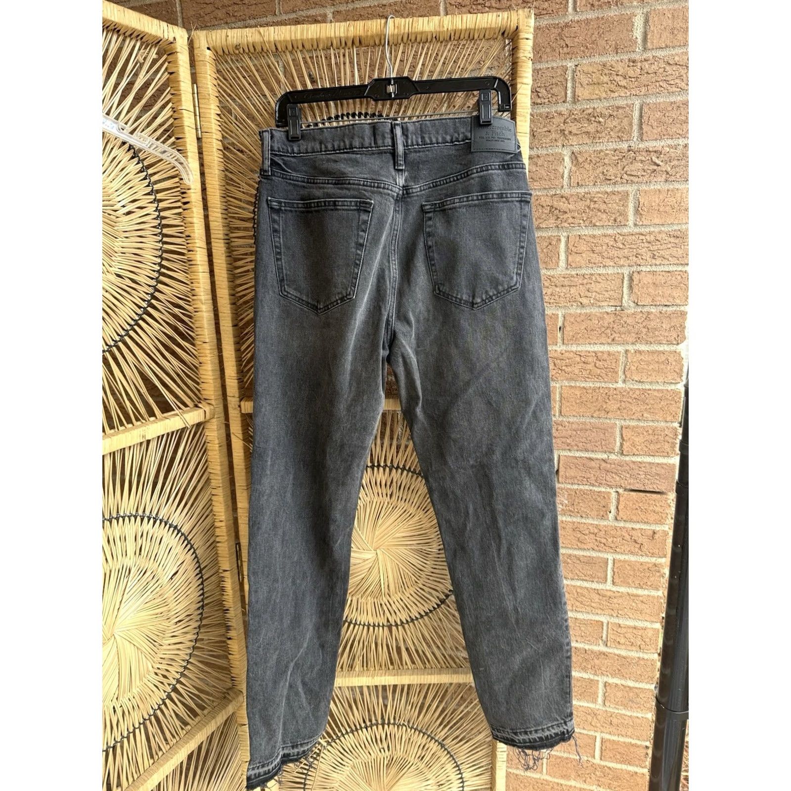 Abercrombie & Fitch Abercrombie & Fitch Men's Black 90s Stretch Slim Jeans Open Hem 32x32 Size US 32 / EU 48 - 4 Thumbnail