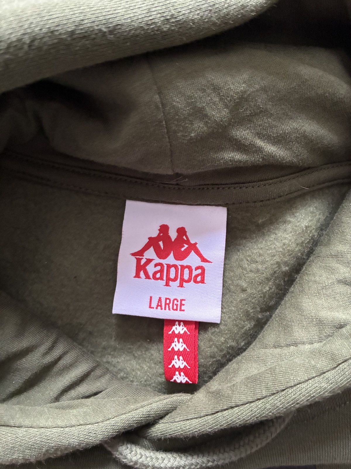 Kappa Kappa Big Logo Pullover Hoodie Olive Green. Size Large Size US L / EU 52-54 / 3 - 3 Thumbnail