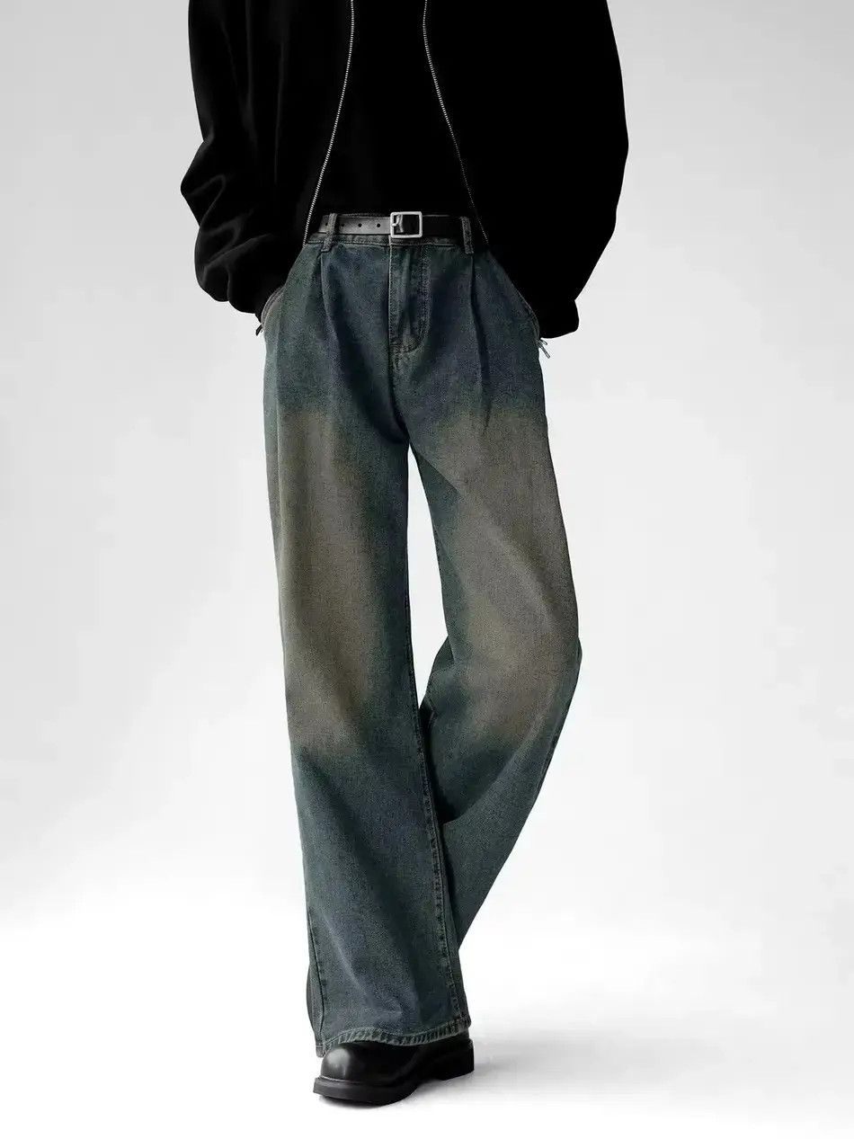 Japanese Brand Vintage baggy pleated wide leg washed jeans Size US 30 / EU 46 - 2 Thumbnail