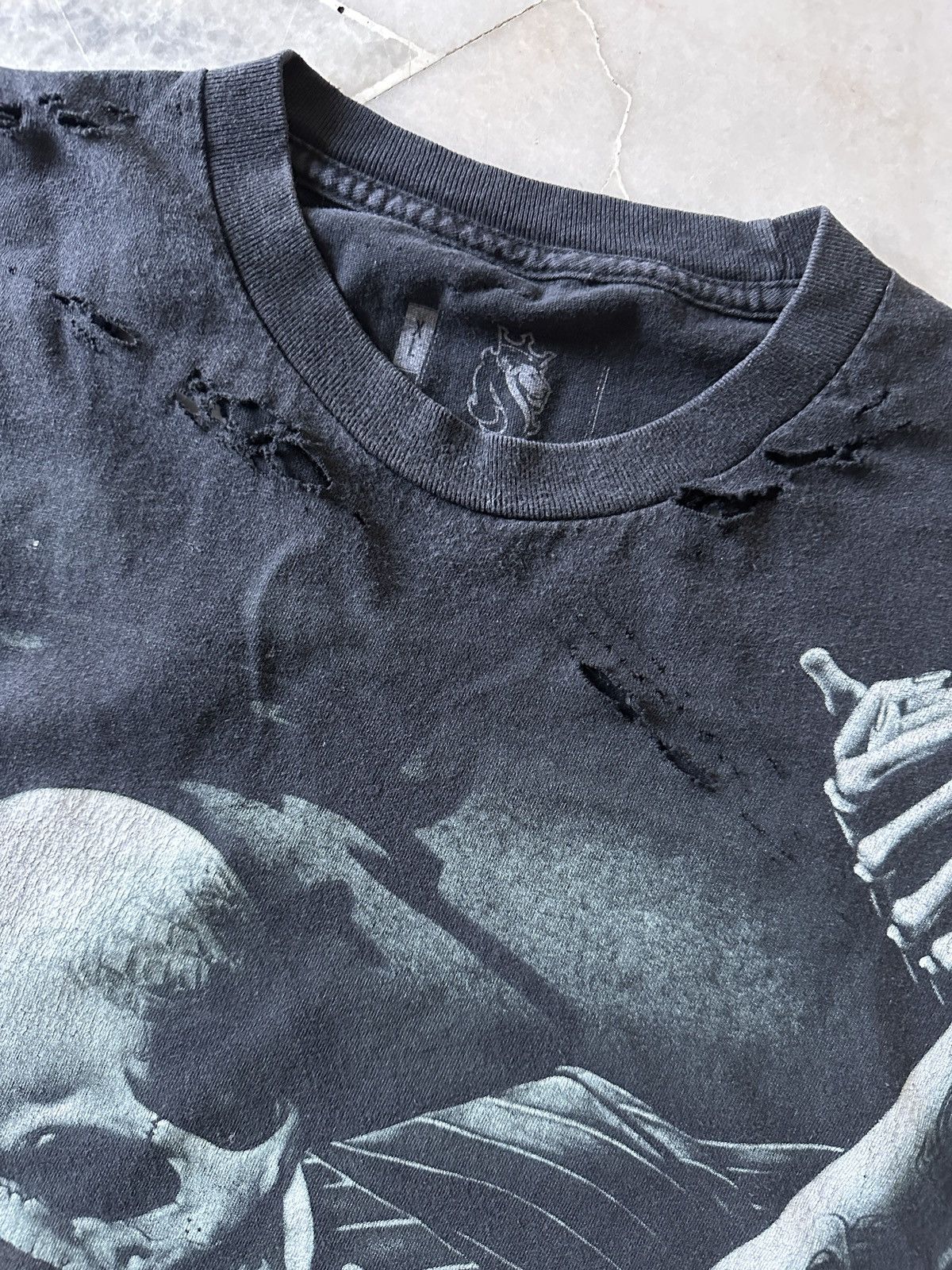 Japanese Brand OG ABEL SKULLS ART THRASHED TOP TANK SHIRT Size US XL / EU 56 / 4 - 4 Thumbnail