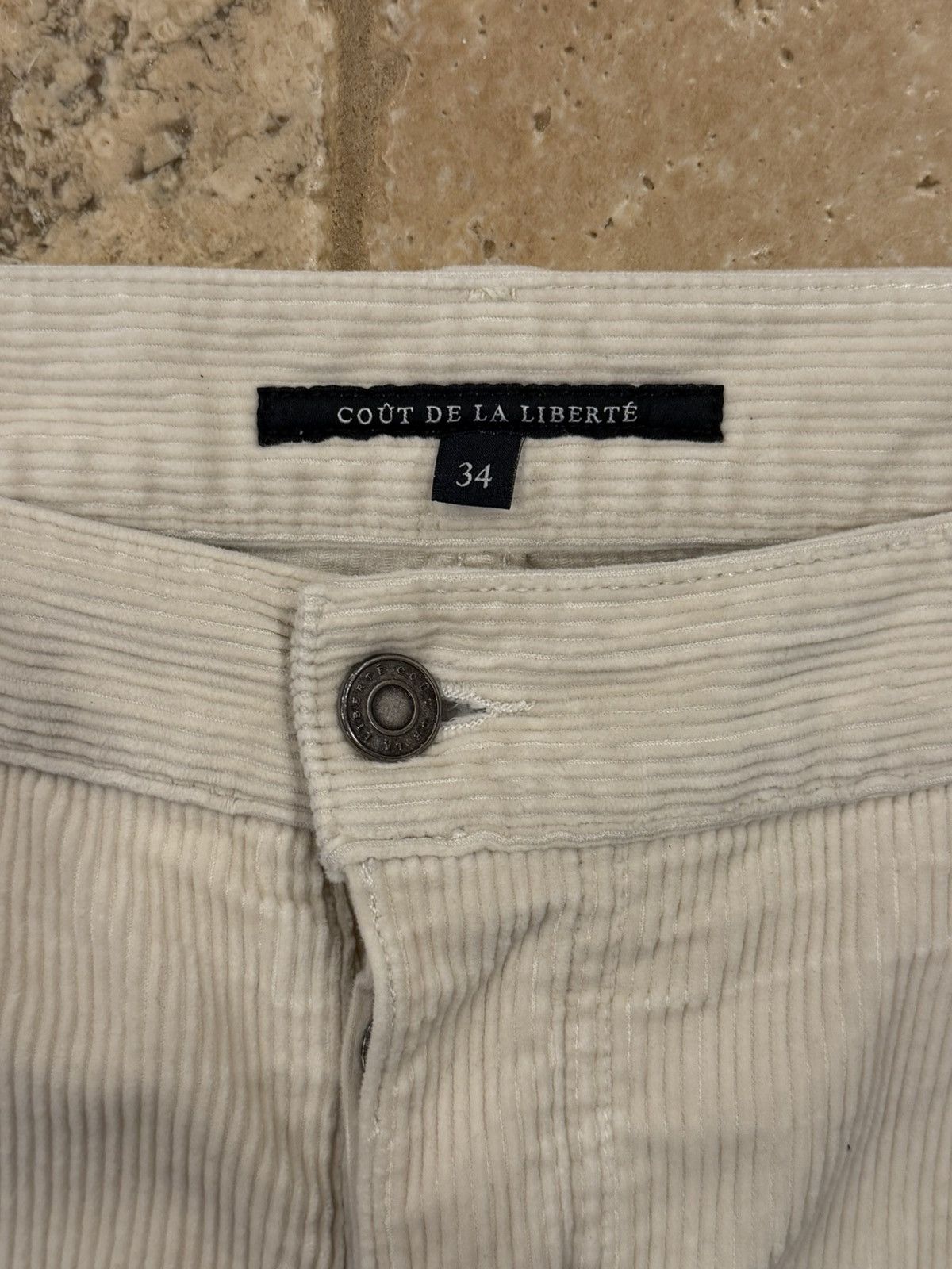 Cout de la Liberte Coût De La Liberté Jimmy-Star Studs Cord Flare Ivory Pants Size US 34 / EU 50 - 6 Thumbnail