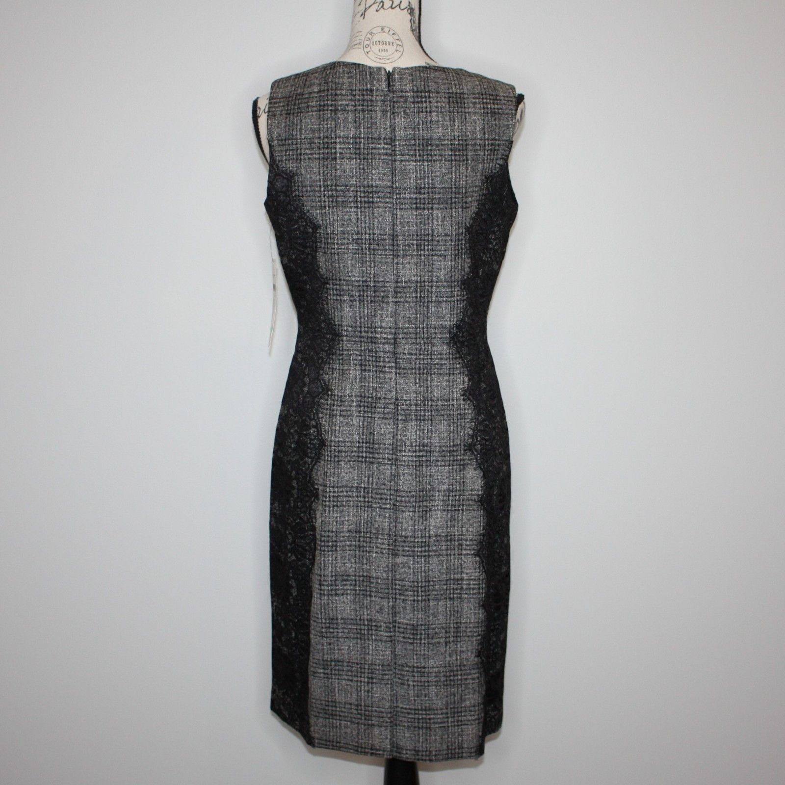 Other Chetta B Black Plaid & Lace Sleeveless Dress NWT MSRP $158 Size M / US 6-8 / IT 42-44 - 13 Thumbnail