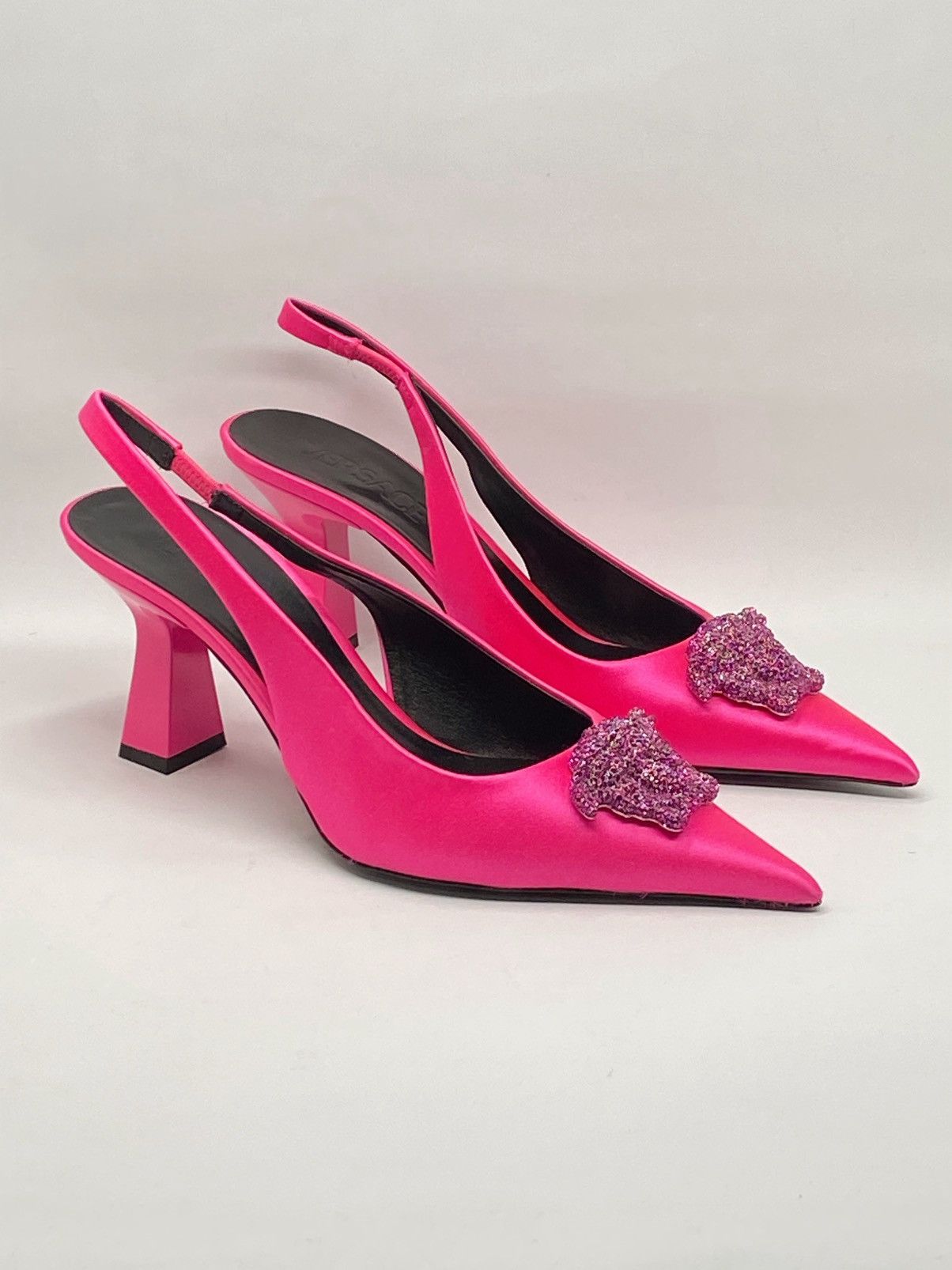 Versace Versace La Medusa Embellished Slingback Pump size 37.5 Size US 7.5 / IT 37.5 - 5 Thumbnail