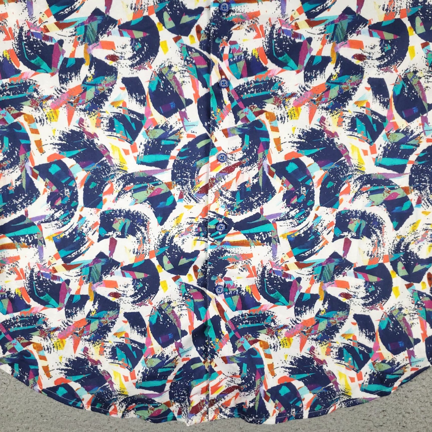 Robert Graham Robert Graham Shirt Mens 2XL Blue White Abstract Button Up Short Sleeve Size US XXL / EU 58 / 5 - 3 Thumbnail