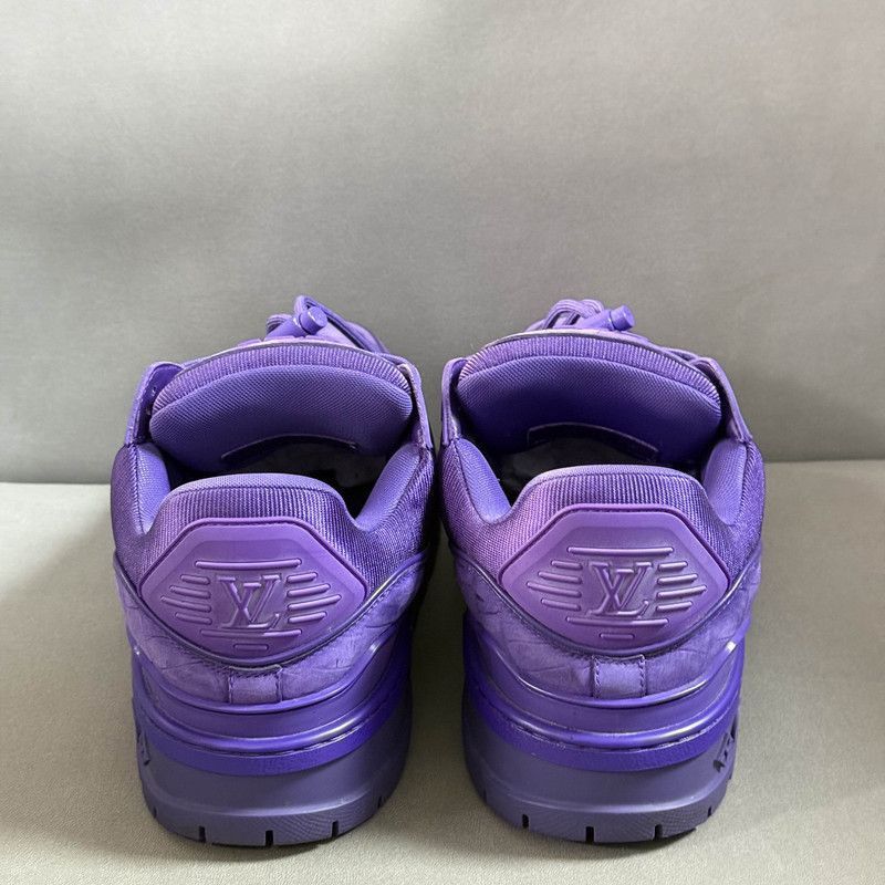 Louis Vuitton Louis Vuitton Trainer Maxi Leather Sneakers in Purple -2508 Size US 8 / EU 41 - 3 Thumbnail