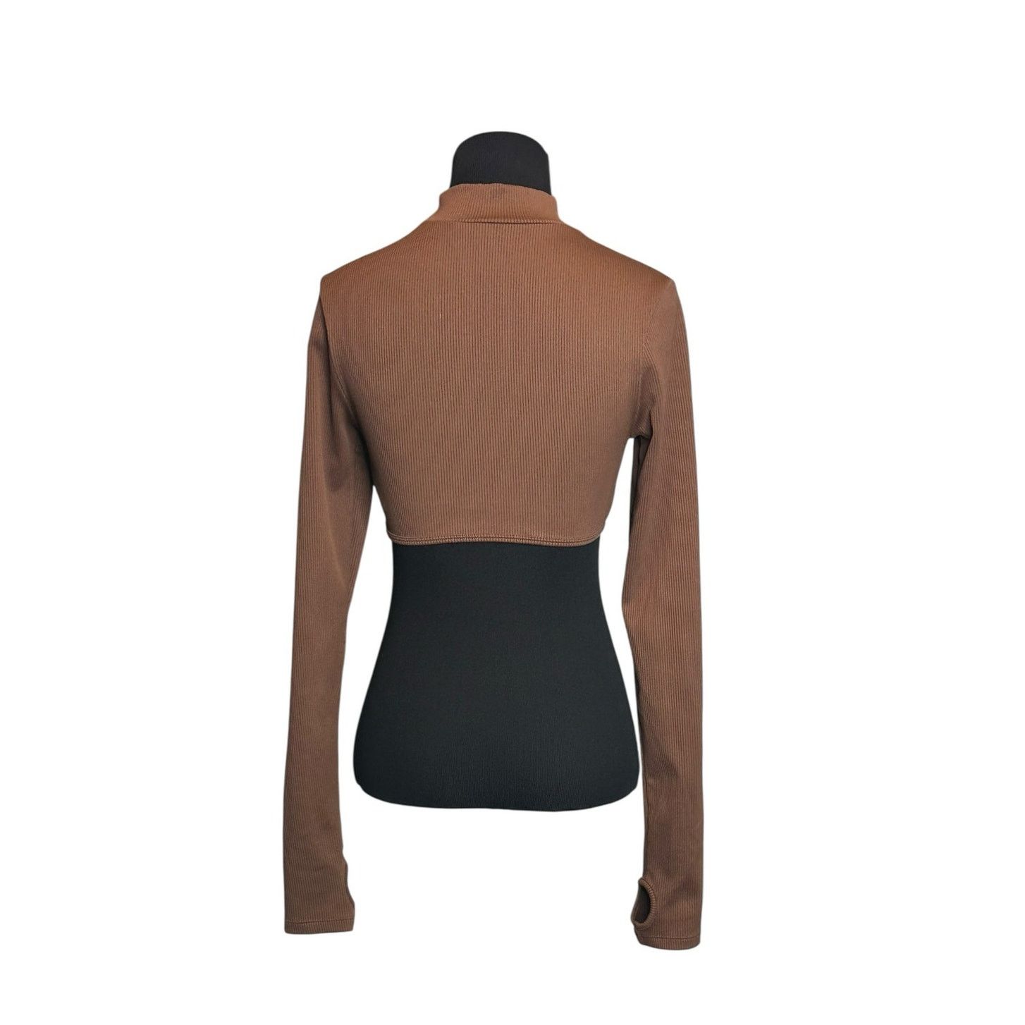 H&M H&M brown long sleeves crop top size Small Size S / US 4 / IT 40 - 2 Thumbnail