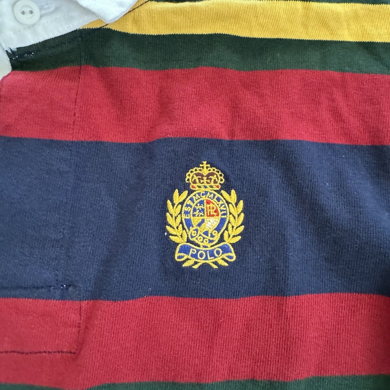 VTG Polo Ralph Lauren Long Sleeve Colorblock Polo Shirt M
