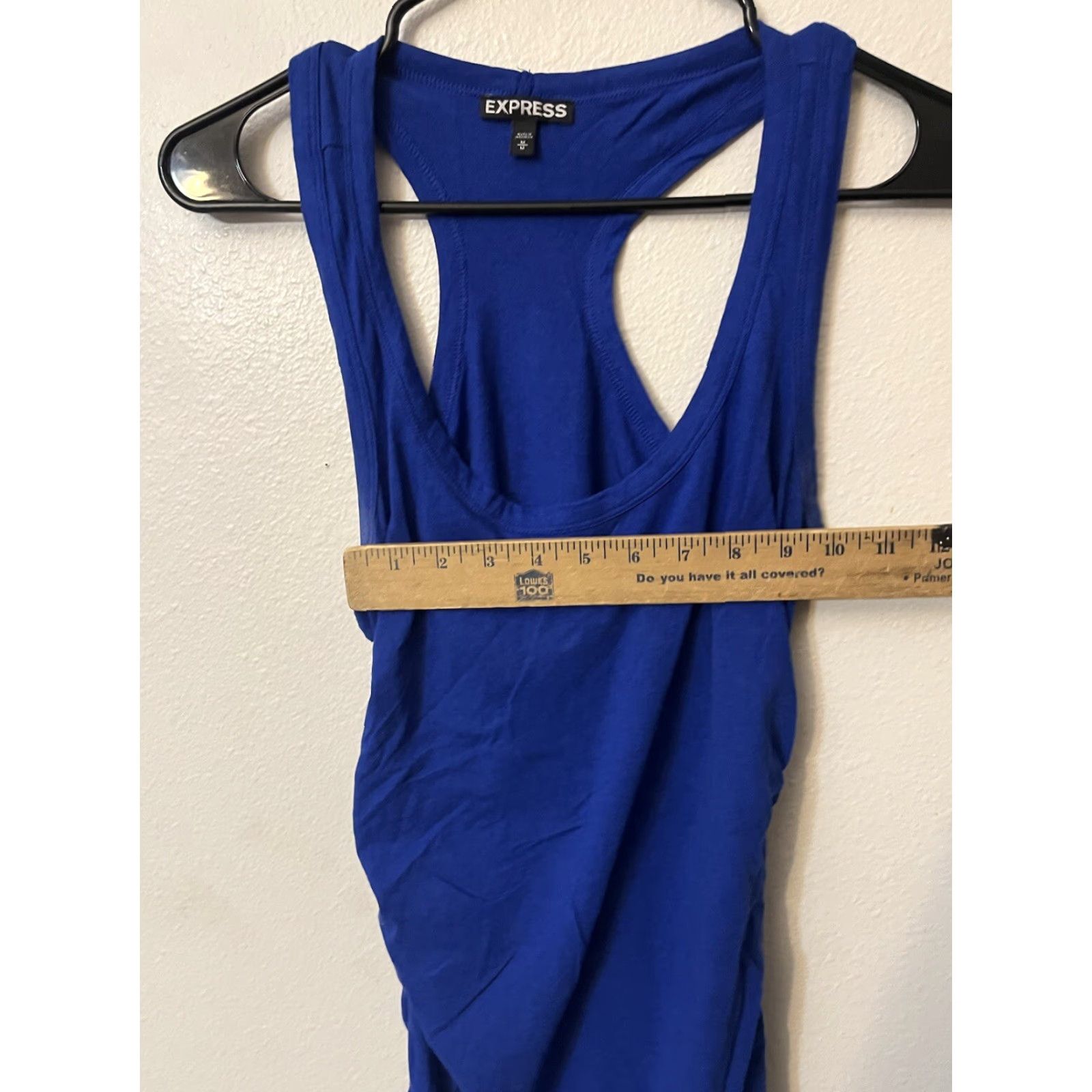 Express Express Women's Medium Scoop Neck Sleeveless Side Knot Summer Dress Blue Solid Casual Size M / US 6-8 / IT 42-44 - 3 Thumbnail