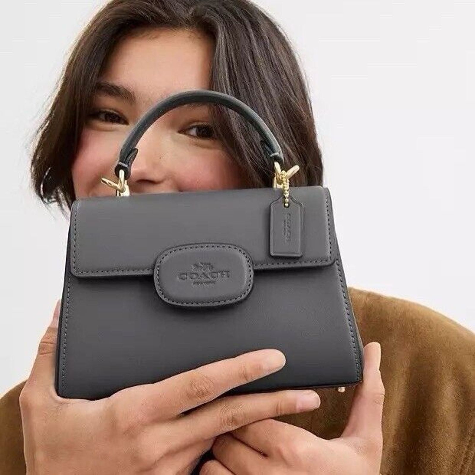 Coach NWT Coach Eliza Mini Top Handle Bag CW182 IM/Charcoal Size ONE SIZE - 9 Thumbnail