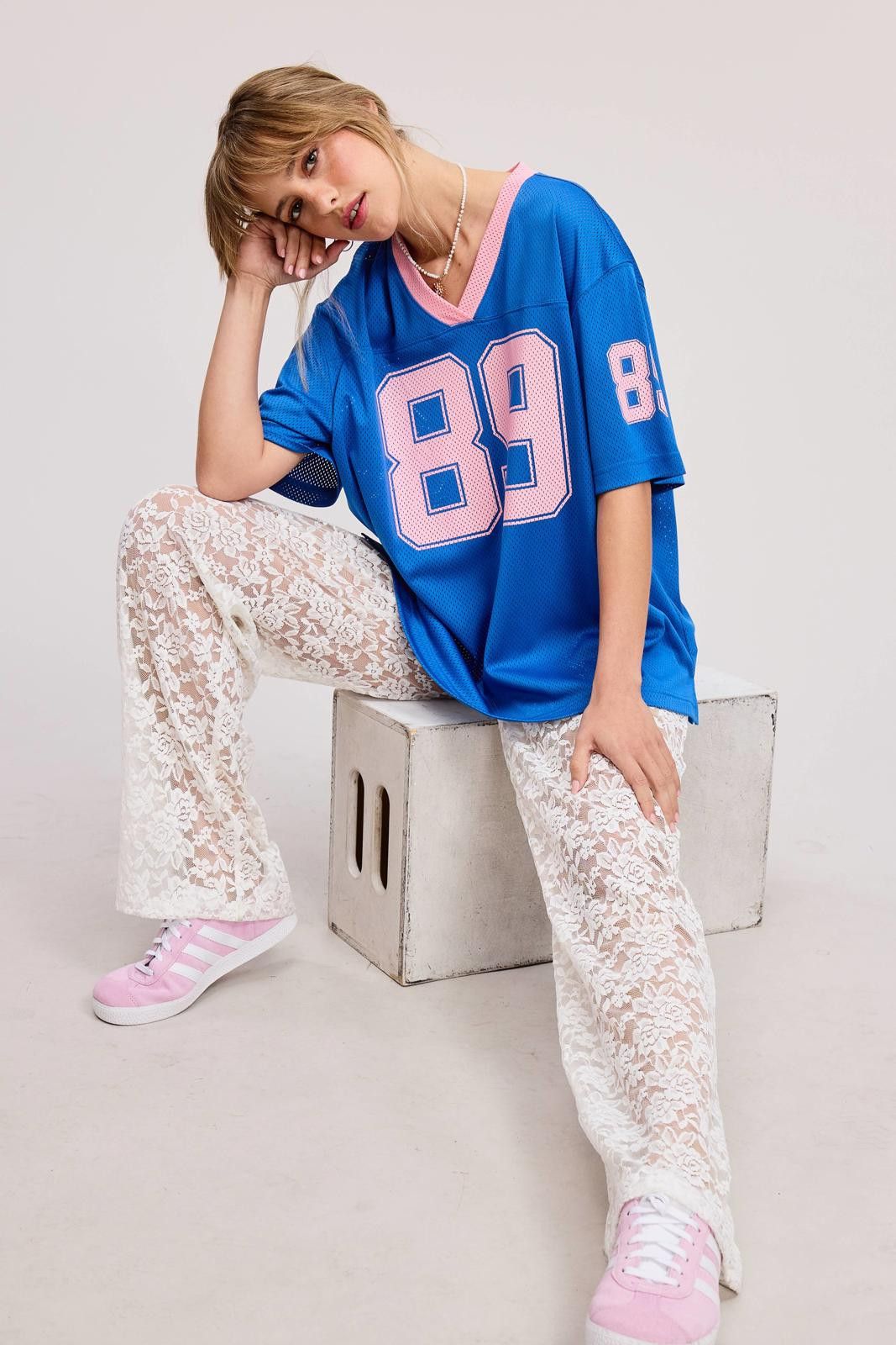 Other V Neck Sporty Jersey Shirt Top With Printed 89 Size US S / EU 44-46 / 1 - 1 Thumbnail