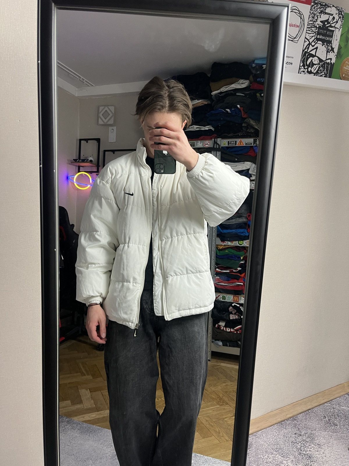 Nike RARE Vintage Nike Puffer Jacket Spellout Big Logo 90’s Y2k Size US S / EU 44-46 / 1 - 3 Thumbnail