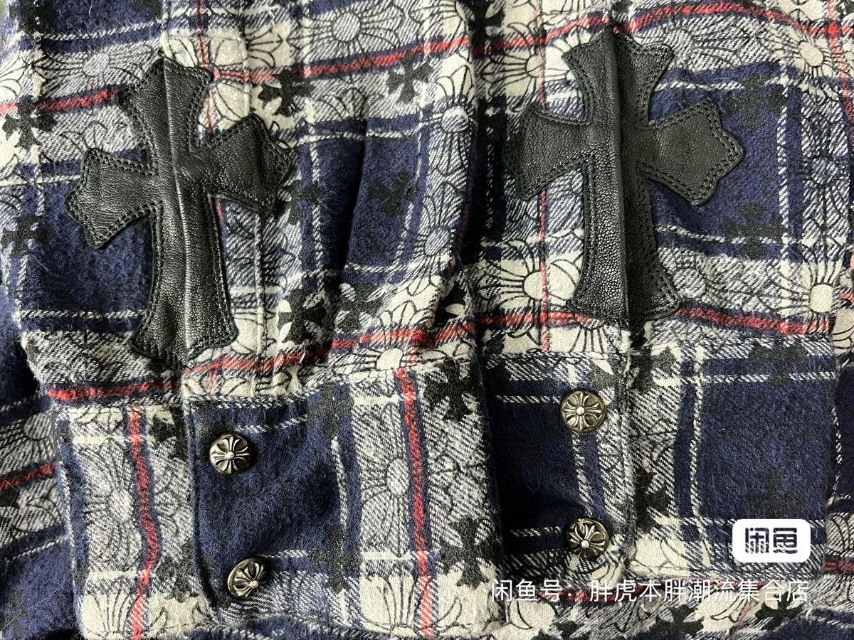 Chrome Hearts The first generation blue cross-striped plain-print shirt Size US XL / EU 56 / 4 - 5 Thumbnail