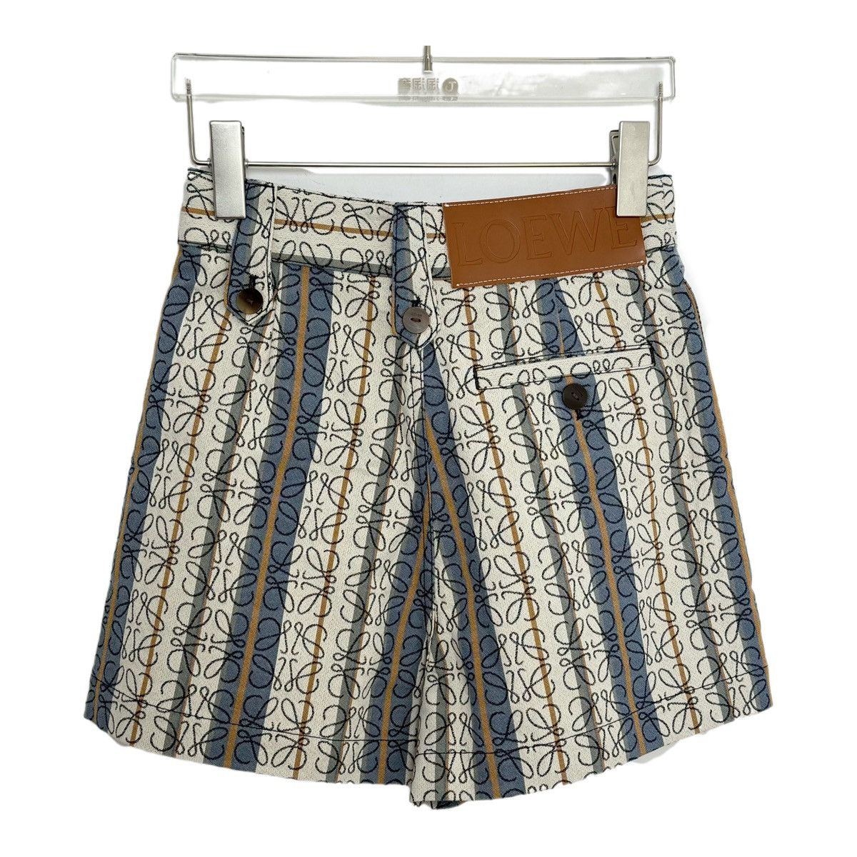 Loewe Loewe Light Blue Vertical Puzzle Stripe Casual Shorts K26WX Size 24" / US 00 / IT 34 - 2 Thumbnail