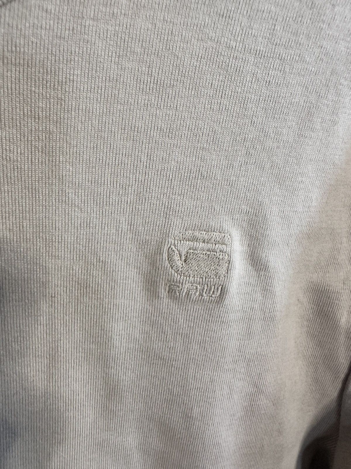 G-Star Beige knit organic cotton logo muscle tee t-shirt Size US S / EU 44-46 / 1 - 3 Thumbnail