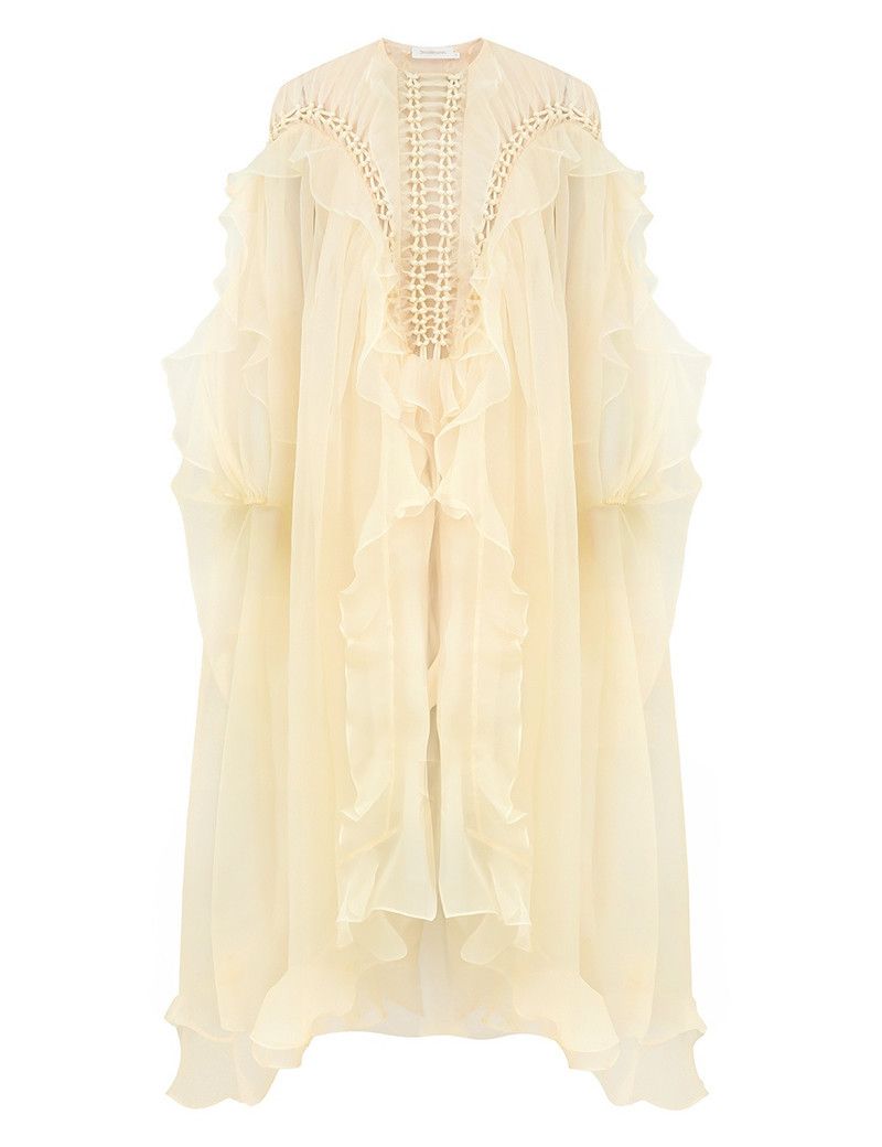 Zimmermann oc11z0226 Balance Braided Billow Dress In Lemon Size S / US 4 / IT 40 - 1 Thumbnail