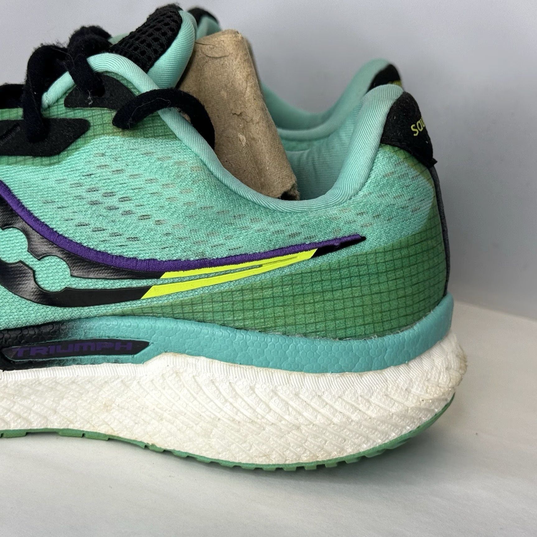 Saucony Saucony Triumph 19 Womens Running Walking Athletic Sneakers Size 10.5 Teal Blue Green with Black Trim Sneaker Shoes Size US 9 / IT 39 - 2 Thumbnail