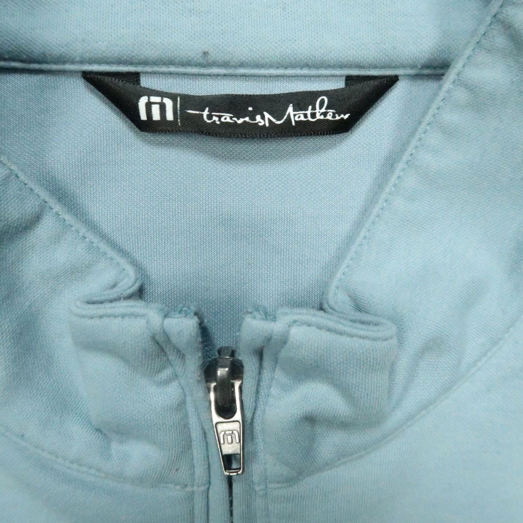TravisMathew Travis Mathew Pullover Mens Large Blue Chest Stripe Quarter Zip Performance Size US L / EU 52-54 / 3 - 3 Thumbnail