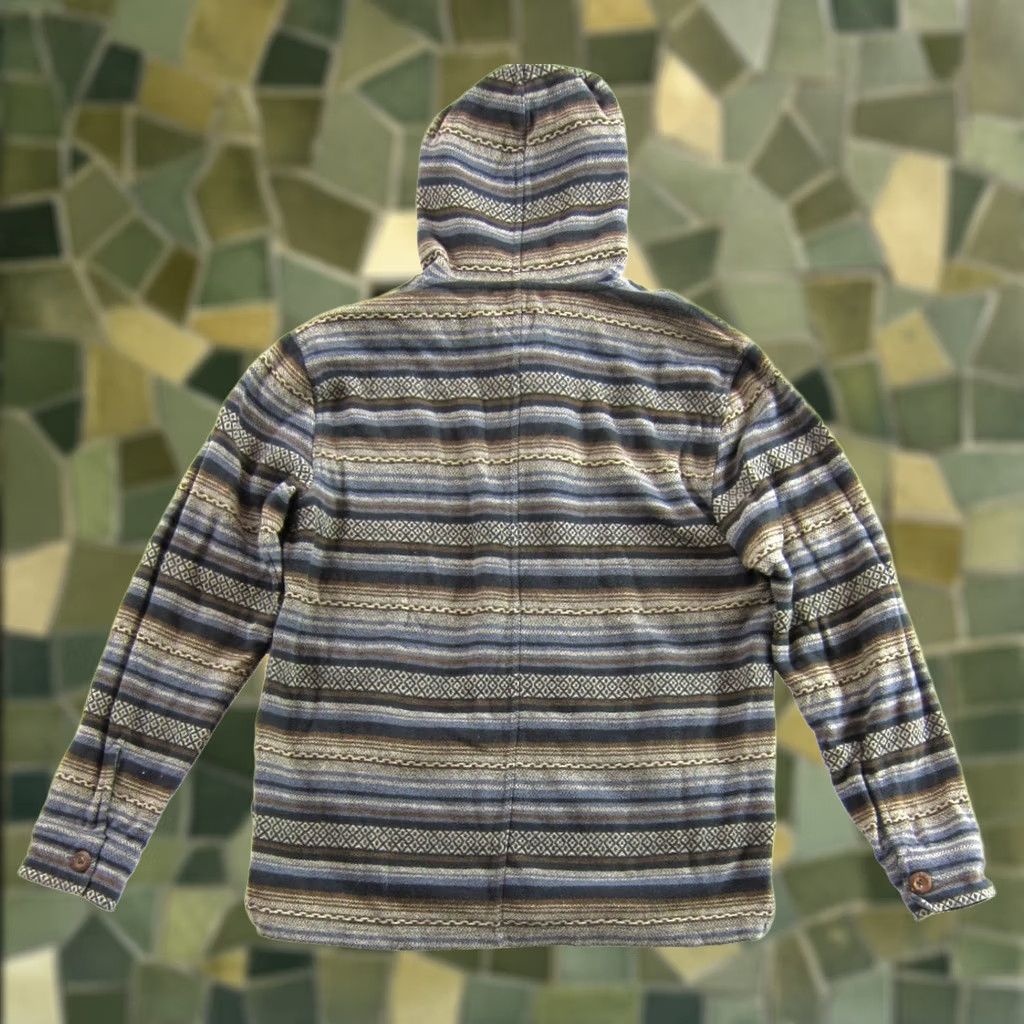 Vissla Vissla Hoodie Men Pullover Cotton Blanket Stripe Beach Surf Skate Street Medium Grey Graphic Print Pockets Hooded 80s Theme Mens Size US M / EU 48-50 / 2 - 1 Thumbnail