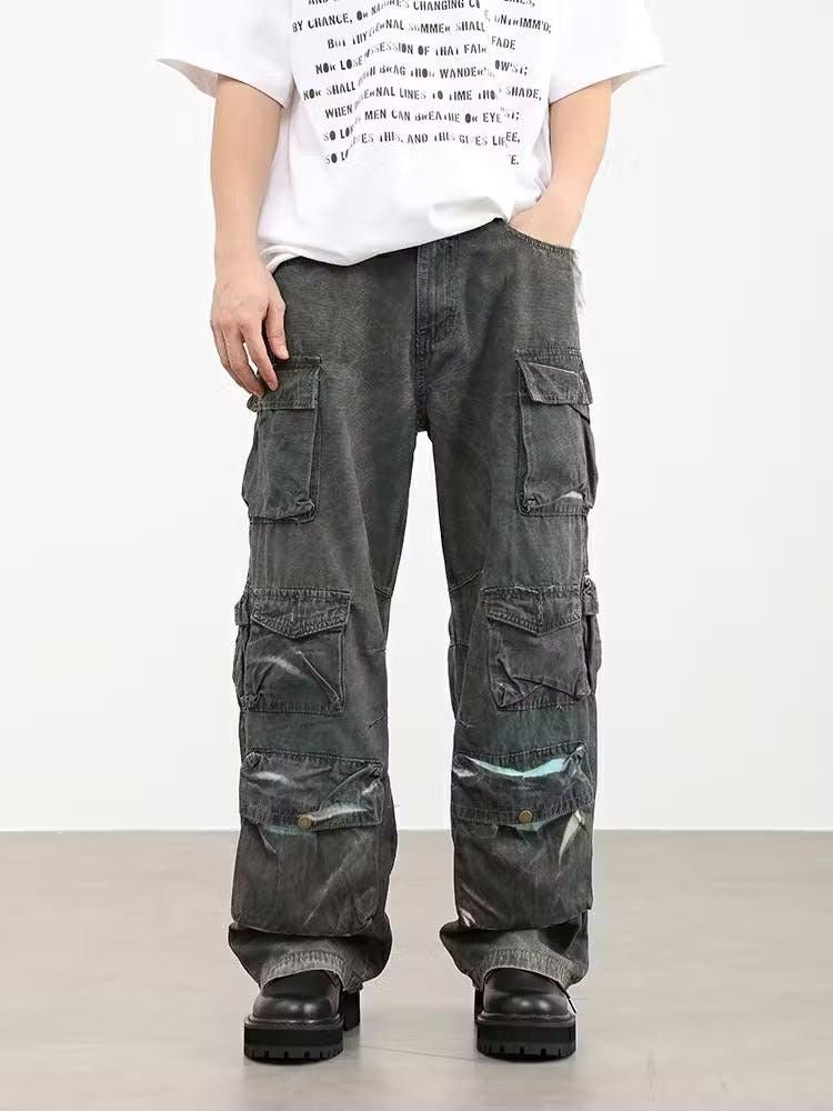 image of Gray Cargo Gray Denim Jeans in Grey, Men's (Size 32)