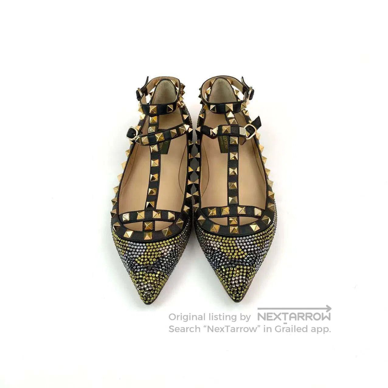 Valentino Valentino Fancy colored diamond studded flats| Size US 7.5 / IT 37.5 - 2 Thumbnail