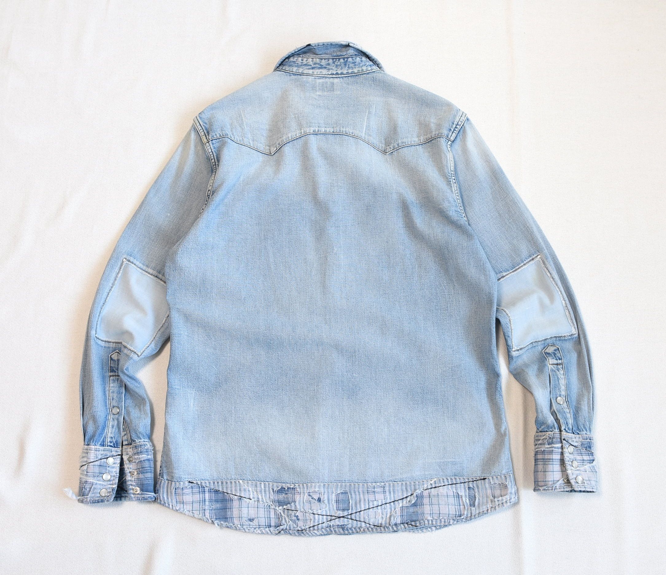 Edwin × Japanese Brand EDWIN Vintage Repair Style Denim Shirt with Patchwork!! Size US M / EU 48-50 / 2 - 10 Thumbnail