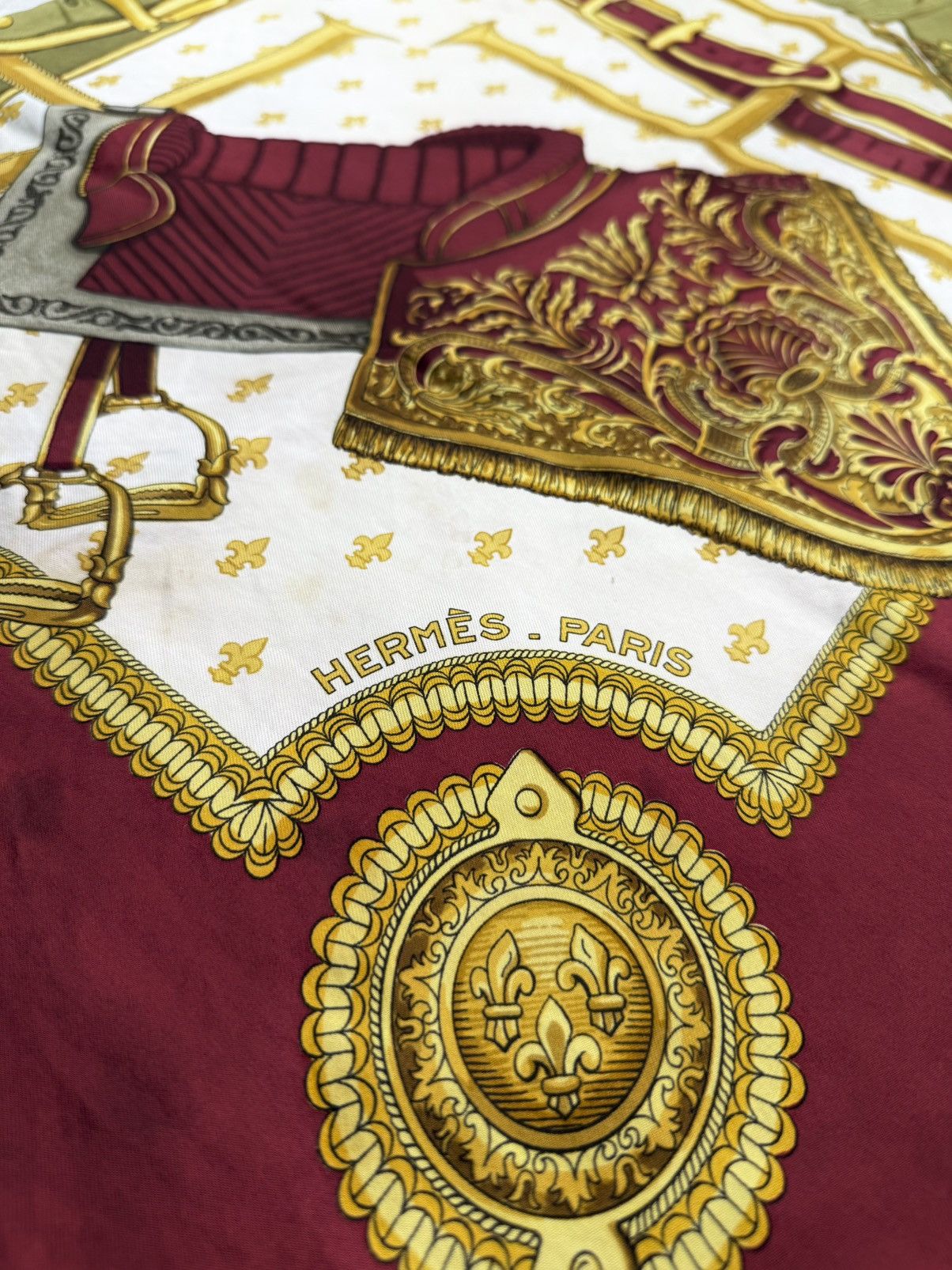 Hermes Vintage Hermes Silk Scarf Selles a Housse Carre 90 Rare 80s Size ONE SIZE - 12 Thumbnail