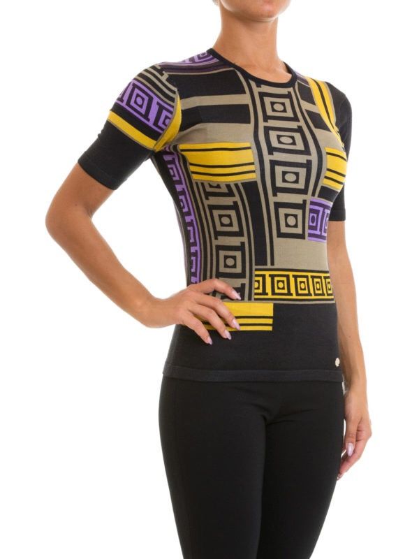 Versace Versace Collection Signature Print Silk Blend T-Shirt EU 42 Size M / US 6-8 / IT 42-44 - 3 Thumbnail