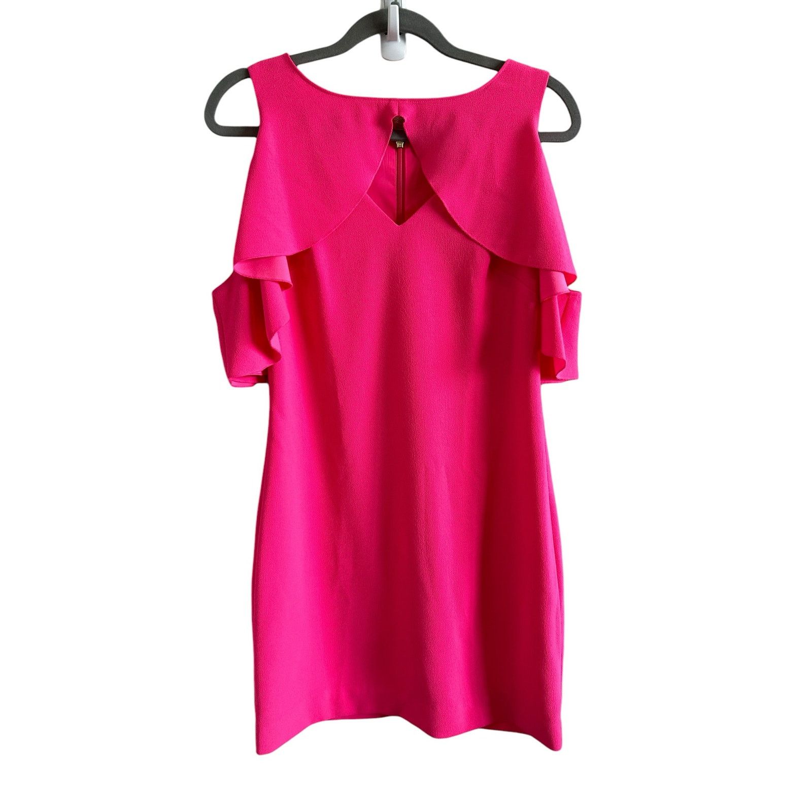 Trina Turk Trina Turk 2 Bright Pink Mini Off Shoulder Formal Dress Size XS / US 0-2 / IT 36-38 - 2 Thumbnail