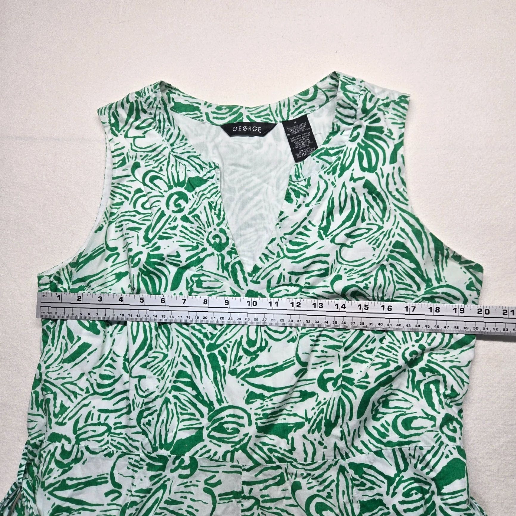 George George Slip Dress Green Tropical Print Knit Strappy Adult Womens Size 16 Size XXL / US 16-18 / IT 52-54 - 5 Thumbnail