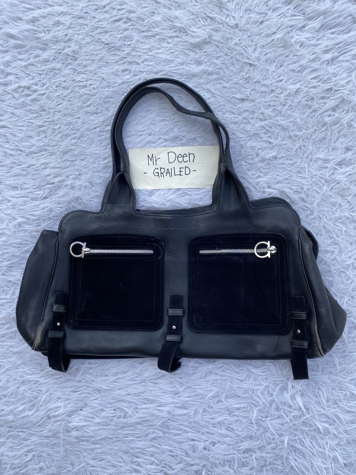 Salvatore Ferragamo Rare Salvatore Ferragamo Gancini Motif Out Pocket Hand Bag Size ONE SIZE - 4 Thumbnail