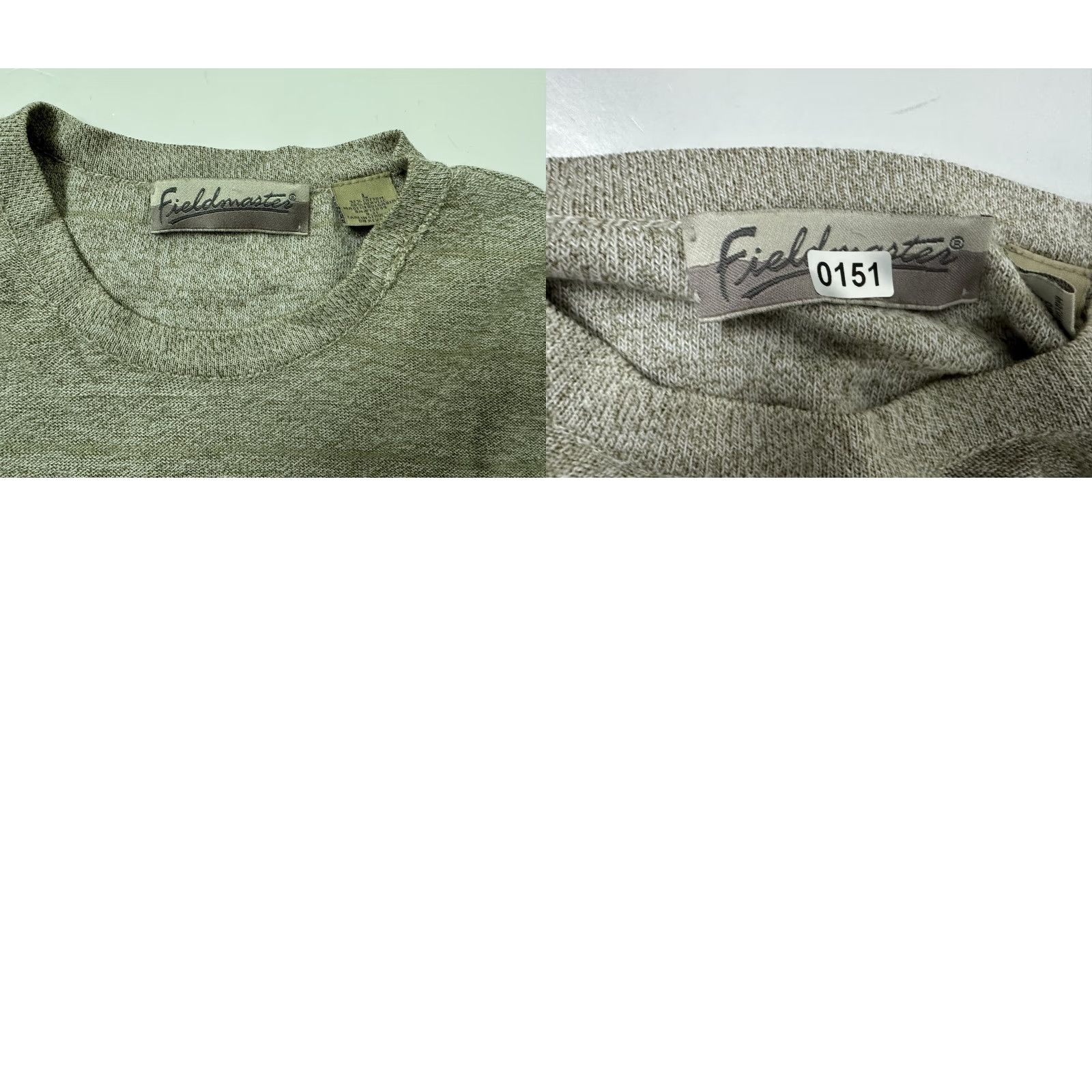 Vintage VINTAGE Fieldmaster Knit T-Shirt Men L Beige Striped Lightweight 90s Casual Minimal Crew Neck Short Sleeve Pattern Cotton Acrylic Size US L / EU 52-54 / 3 - 9 Thumbnail