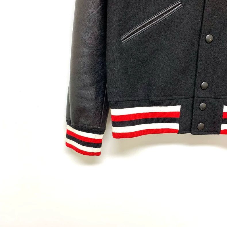 Givenchy Givenchy Size50 Classic Leather-trimmed Baseball Jacket, Si Size US M / EU 48-50 / 2 - 5 Thumbnail