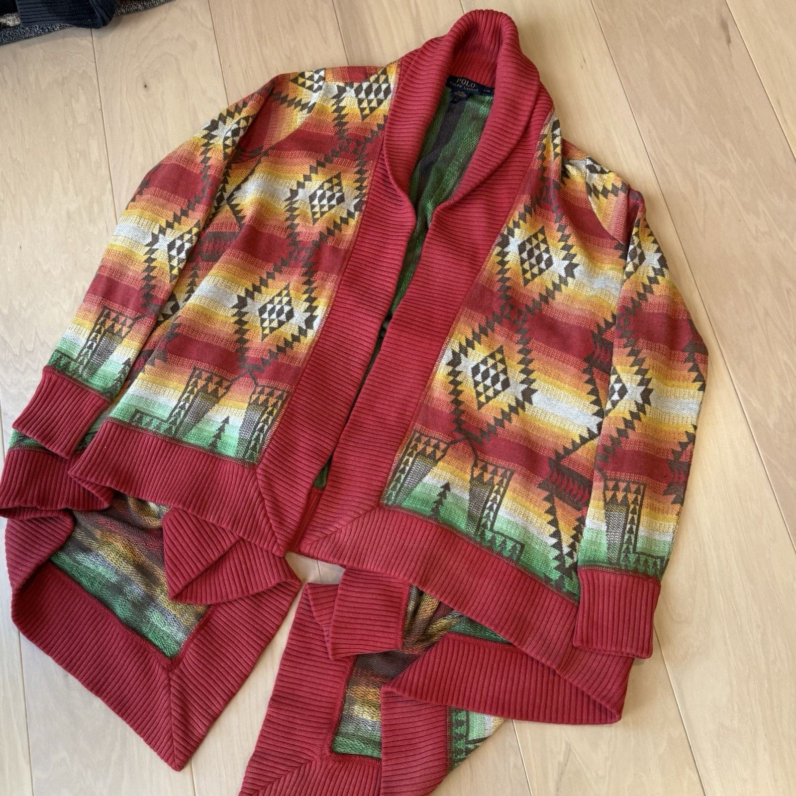 Polo Ralph Lauren Polo Ralph Lauren Aztec Draped Cardigan Women's L Multicolor Size S / US 4 / IT 40 - 9 Thumbnail