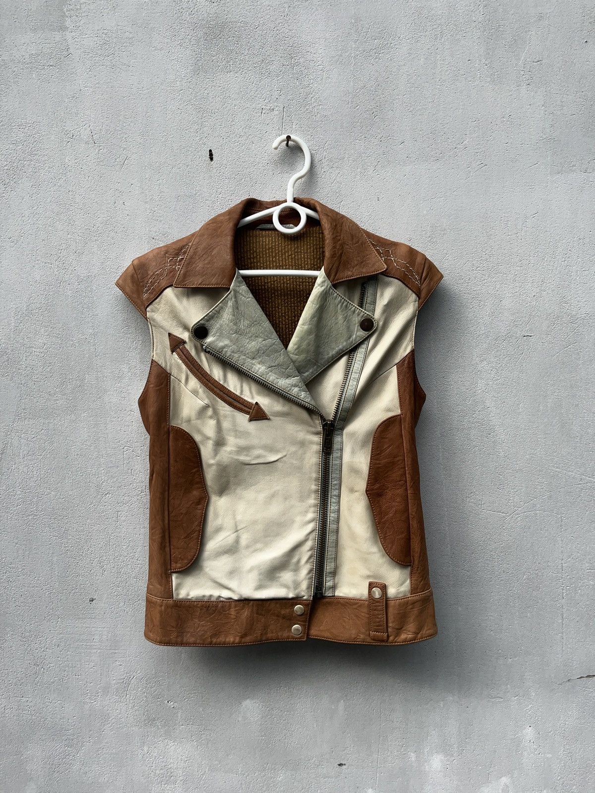 Leather Vintage Suede Skin Vest Real Leather JSB Y2K 90s Moto Japan Size M / US 6-8 / IT 42-44 - 2 Thumbnail