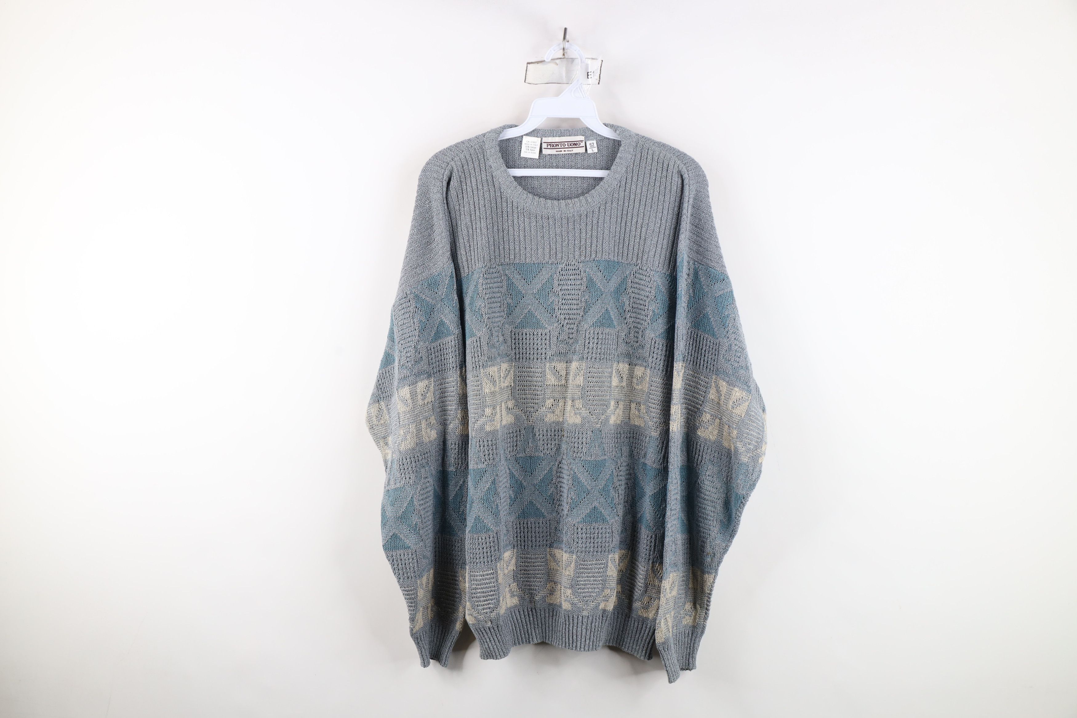 Vintage Vintage 90s Streetwear Ribbed Knit Crewneck Sweater Size US L / EU 52-54 / 3 - 1 Thumbnail
