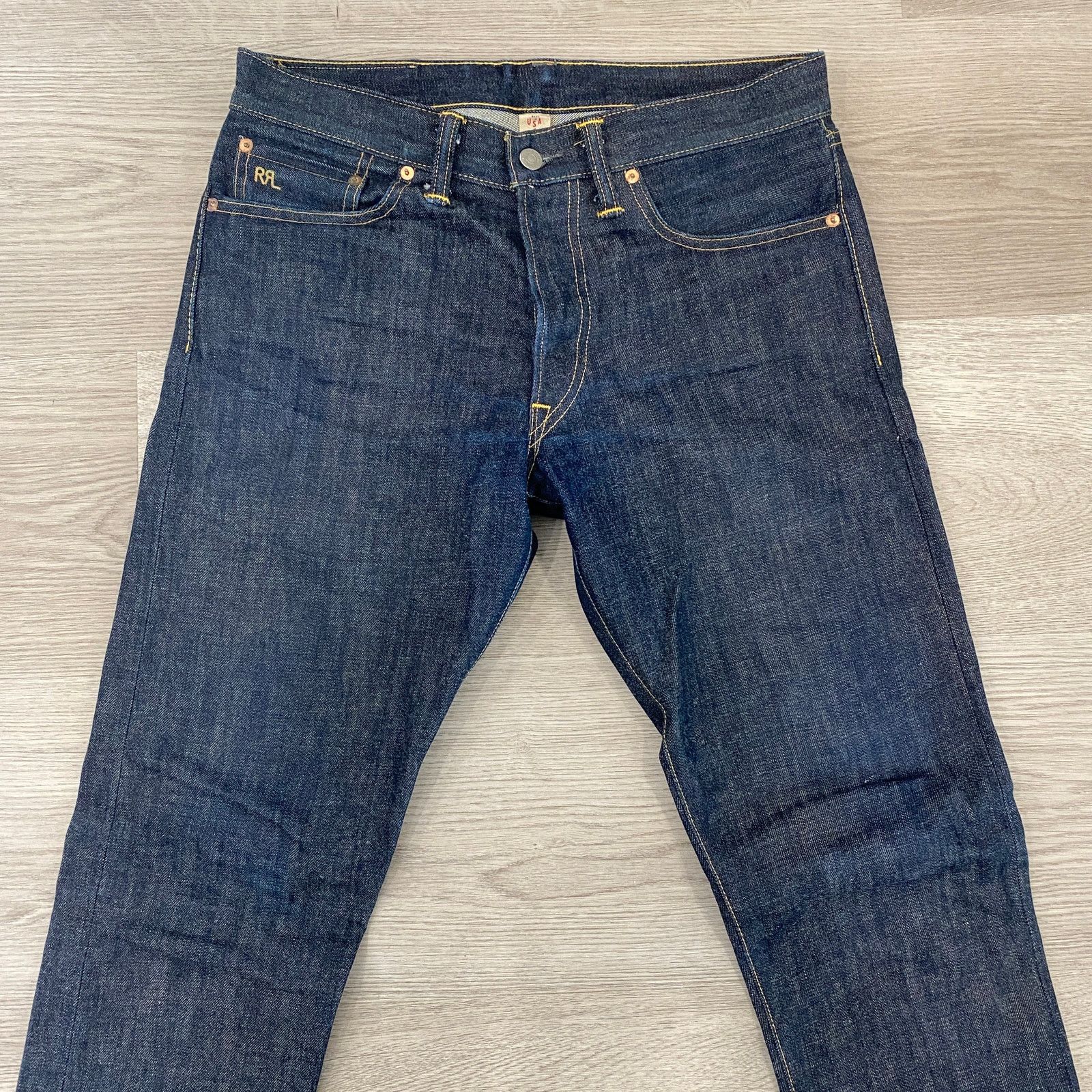 Ralph Lauren Double RL RRL Slim Narrow Shuttle Woven Selvedge Jeans 31x32 Size US 31 - 4 Thumbnail