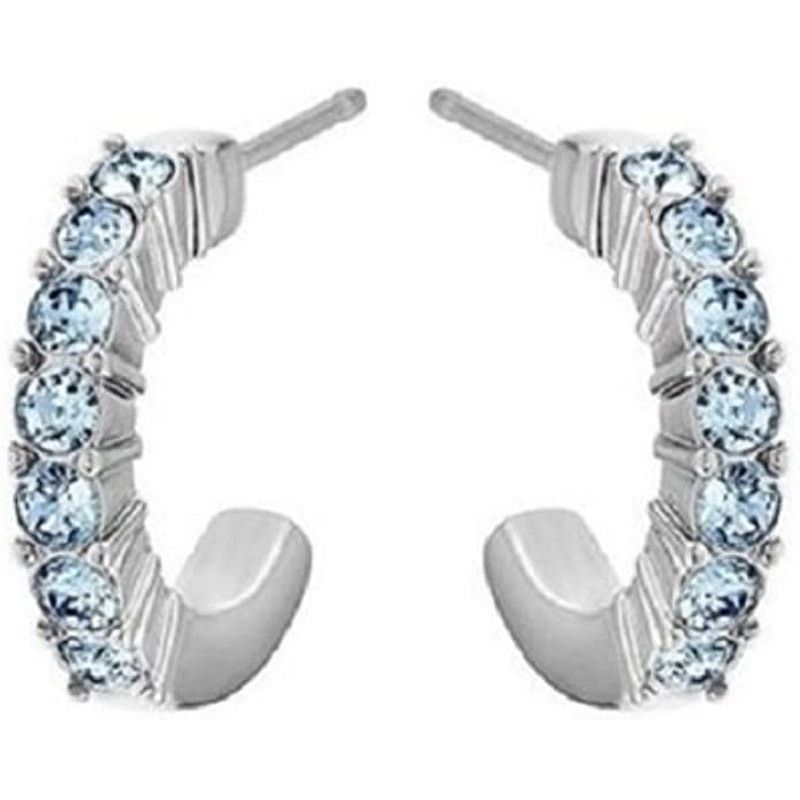 Swarovski Swarovski Mini Hoop hoop earrings Blue, Rhodium plated Size ONE SIZE - 5 Thumbnail