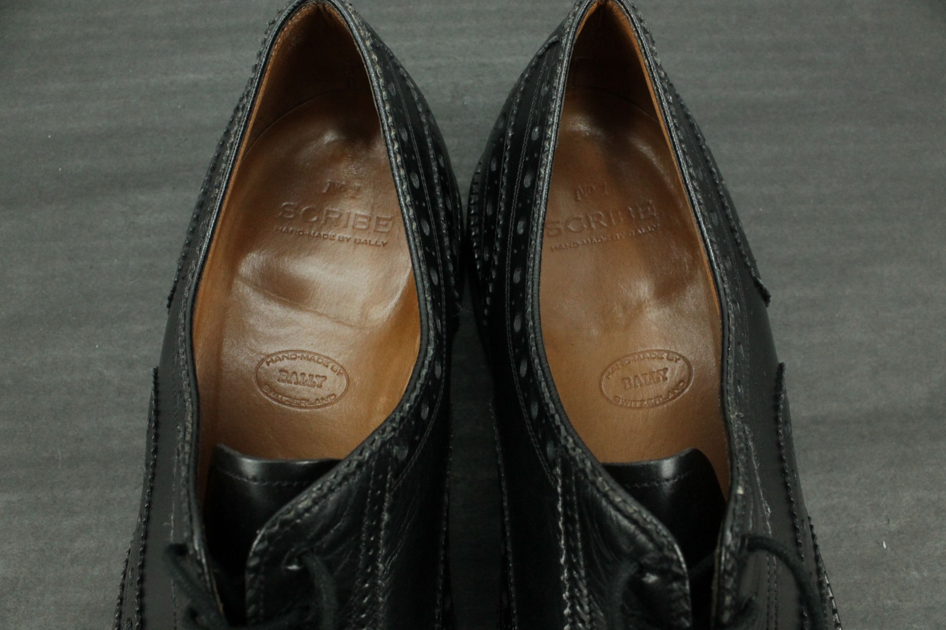 Bally Bally Scribe Handmade Black Oxford Brogue Dress Men's Shoes Size US 9 / EU 42 - 7 Thumbnail