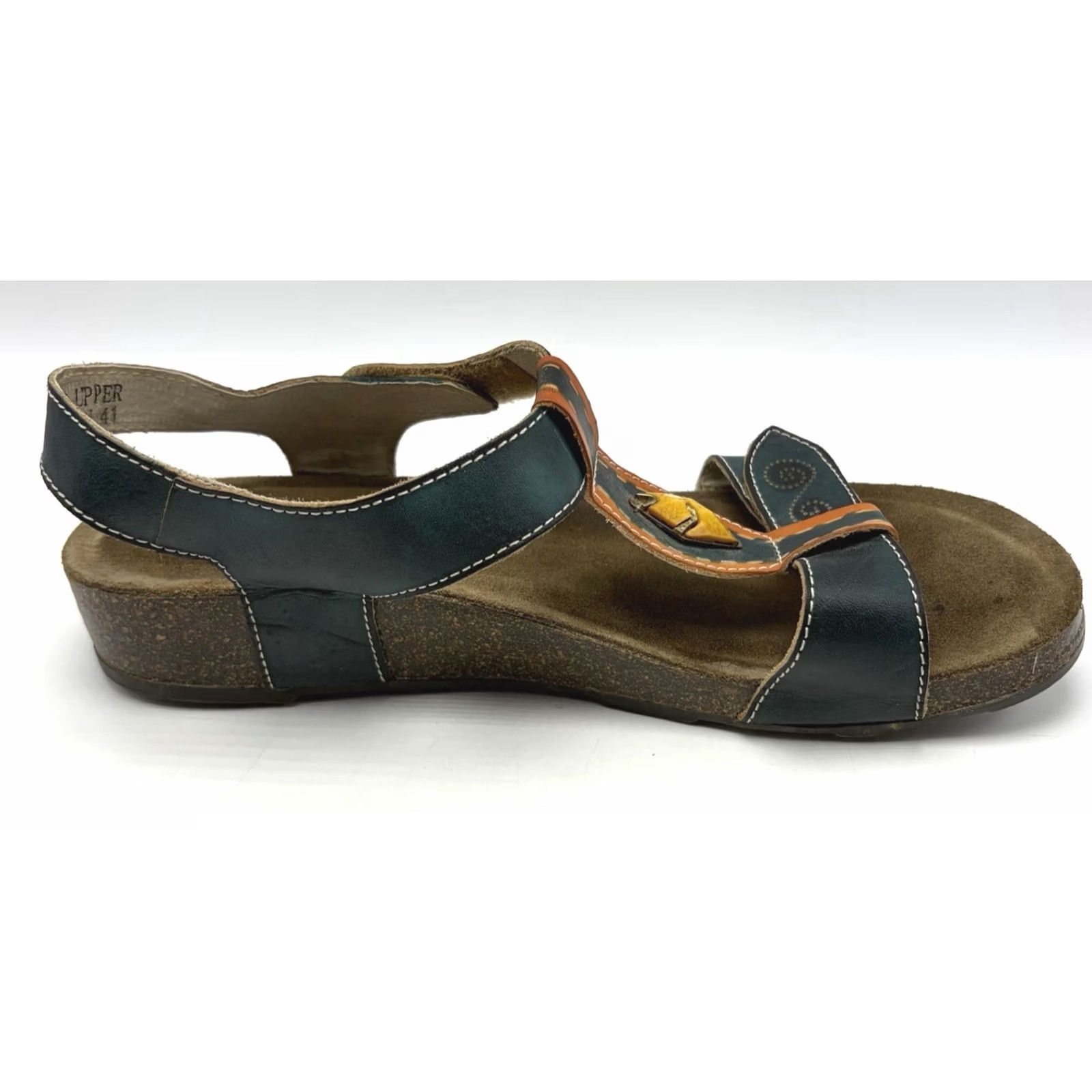 Vintage L'Artiste Sandals Womens Red Spring Step Women Leather Wedge Green Comfort Casual Size US 8 / IT 38 - 5 Thumbnail
